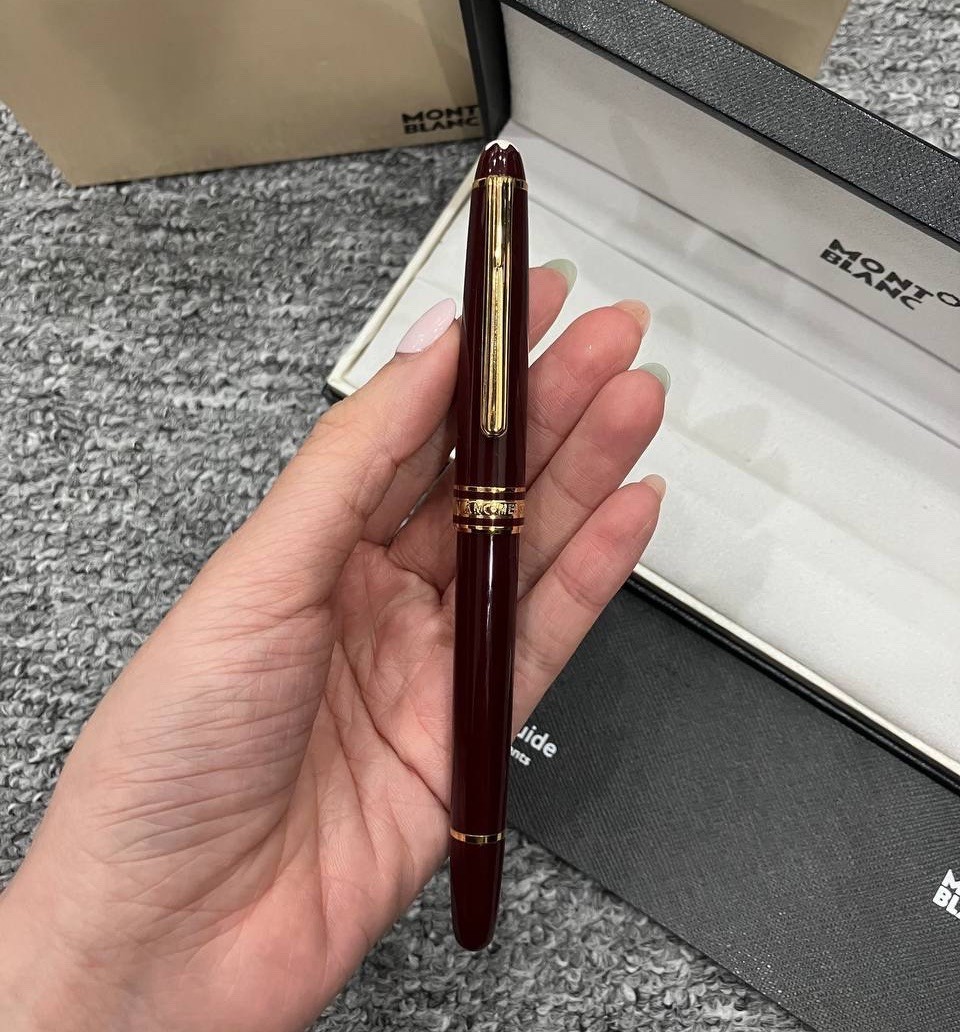 Montblanc Meisterstuck 163 Rollerball Pen Red Gold Trim Authentic New Box Luxury