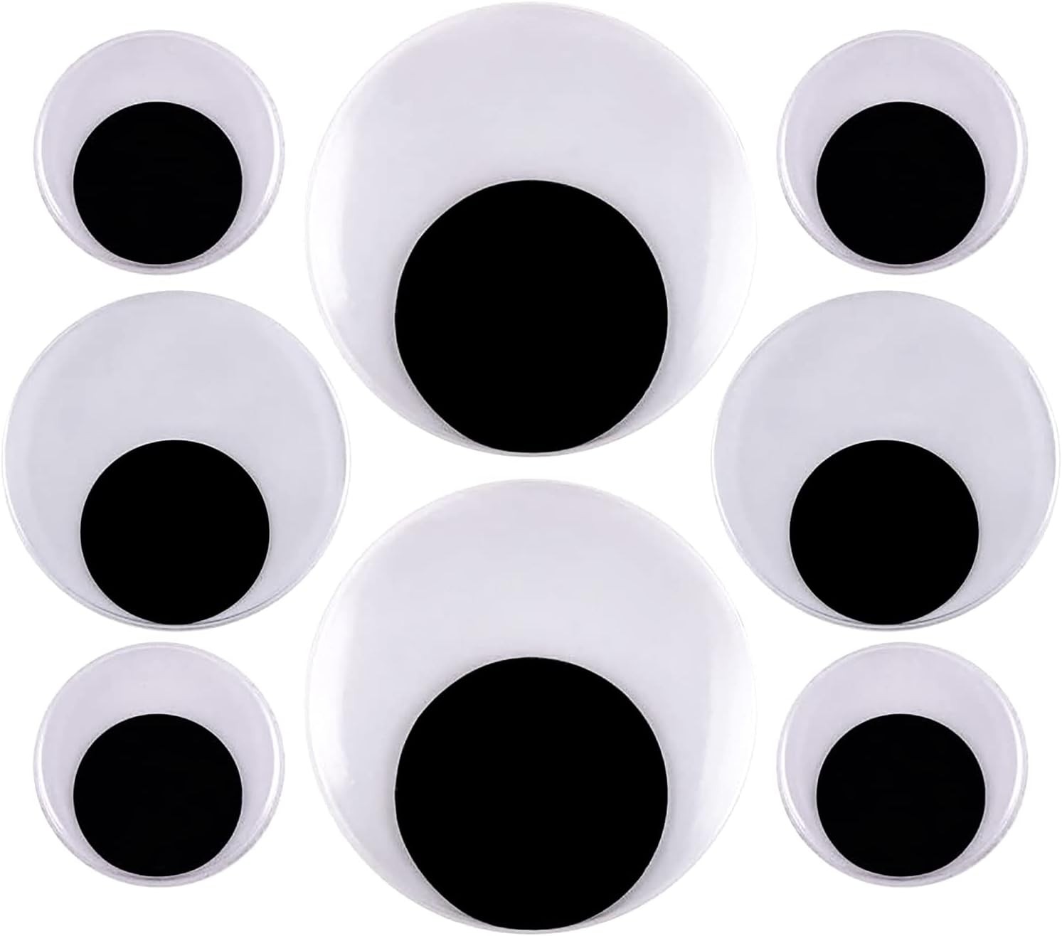DIYASY 2 Inch 3 Inch 4 Inch Large Googly Wiggle Eyes with Self-Adhesive 8 Pcs