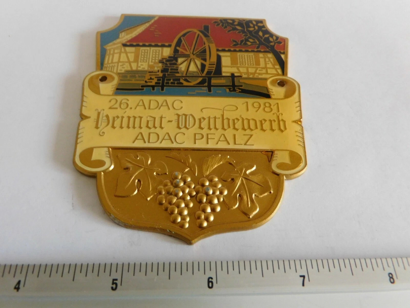 Vintage 1981 ADAC Pfalz 26th Heimatwettbewerb German Car Grille Badge