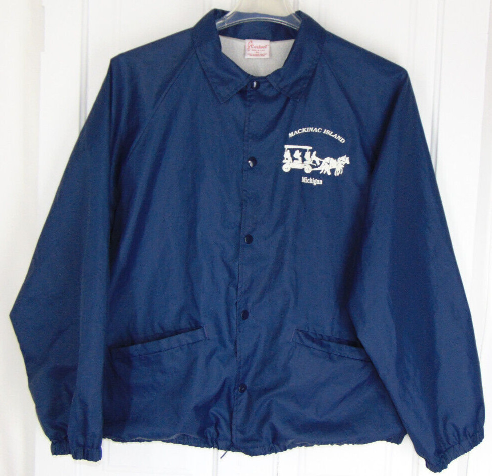 Vintage 80's Mackinac Island Michigan Mens SZ XL Jacket, Cardinal Brand USA MADE