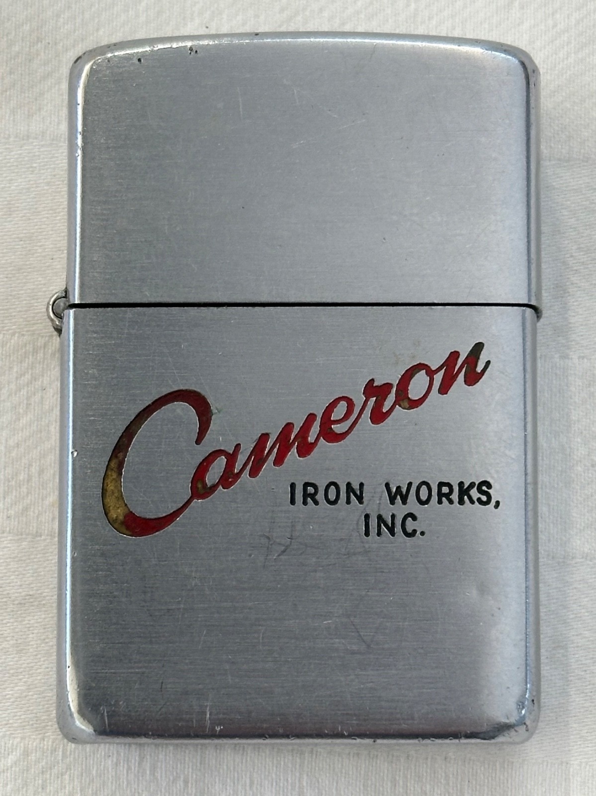 Vintage 1954-1957 Cameron Iron Works Zippo Lighter – Patent Pending – All Origin Vintage 1954-1957 Cameron Iron Works Zippo Lighter – Patent Pending – All Origin