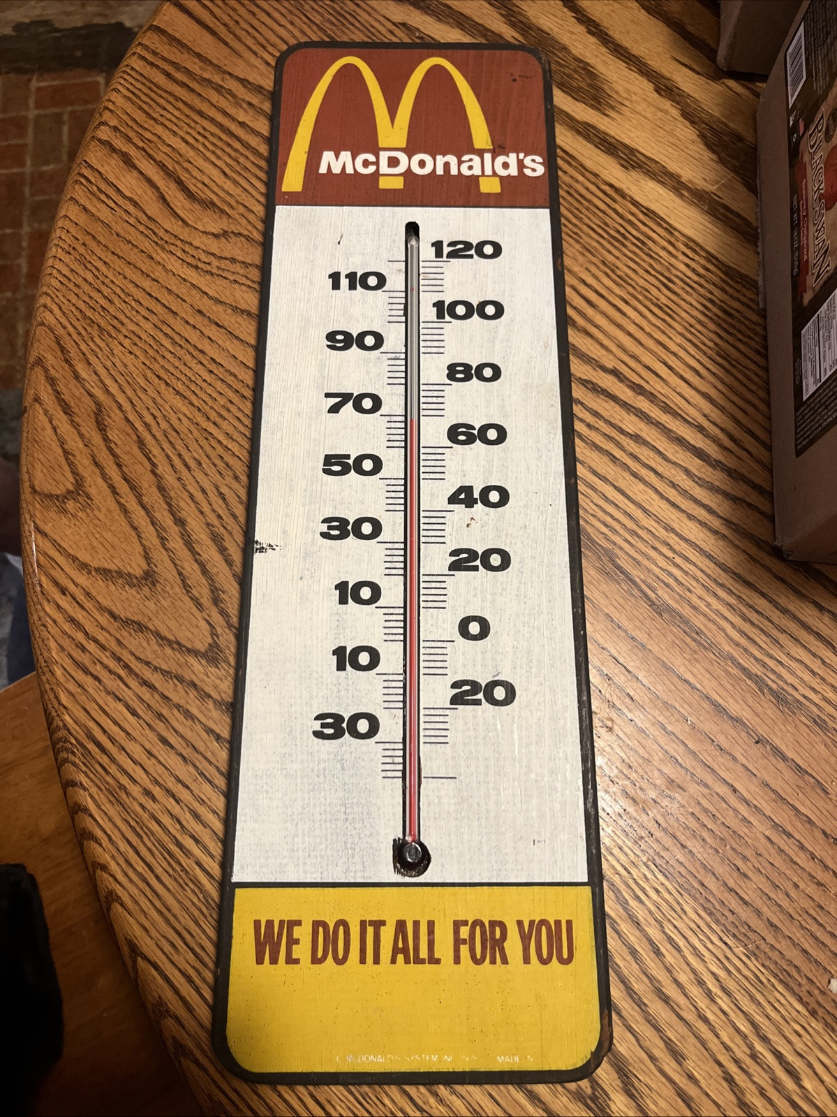 Very RARE 1978 Mcdonald\'s Restaurant Wood Thermometer 18\ Very RARE 1978 Mcdonald\'s Restaurant Wood Thermometer 18\
