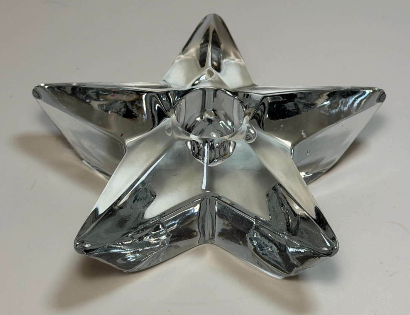 Vintage Cambridge Crystal Clear Glass Star Shaped Taper Candle Holder Vintage Cambridge Crystal Clear Glass Star Shaped Taper Candle Holder
