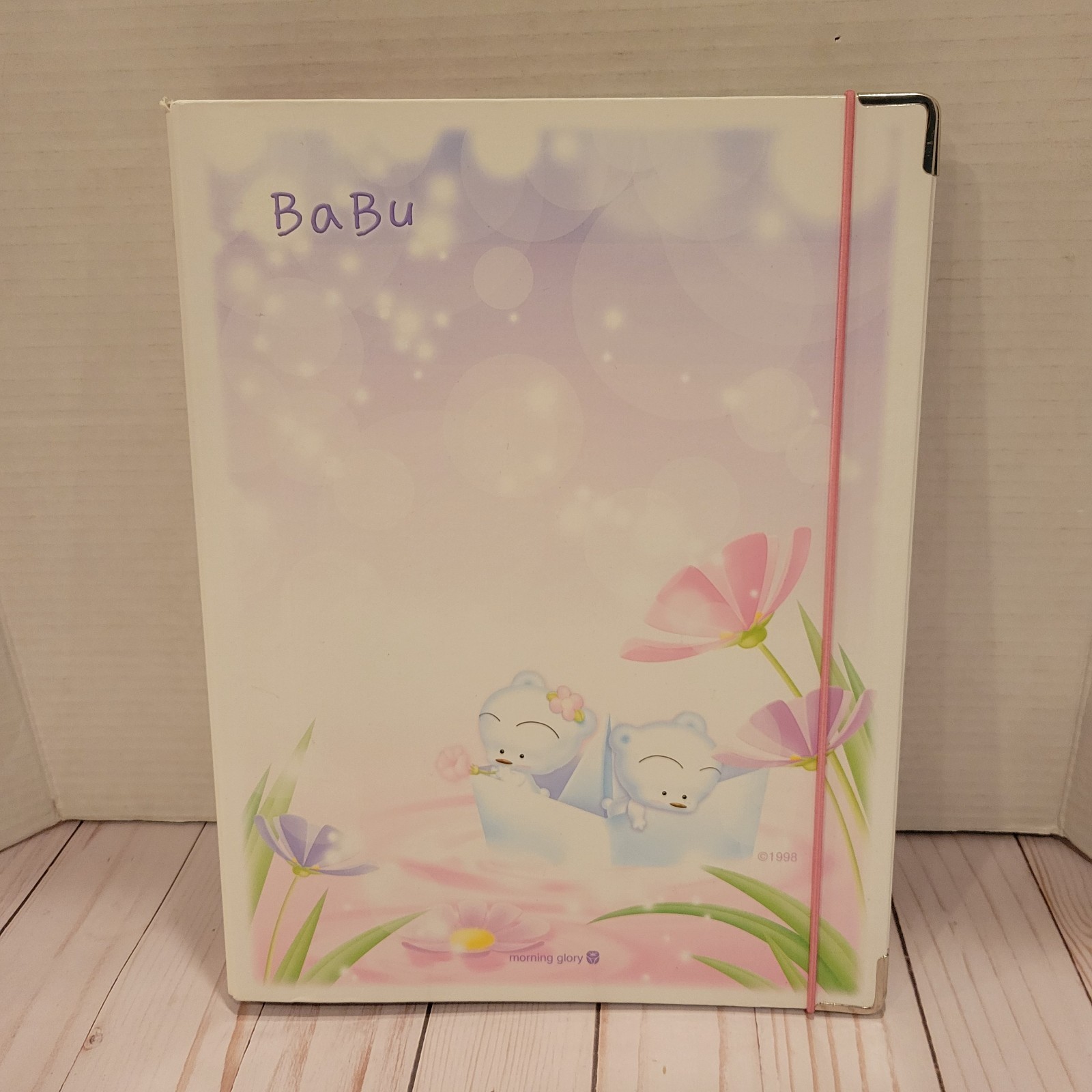Babu Morning Glory Three Ring Binder Vintage 1998 Korea Pink Purple Cute