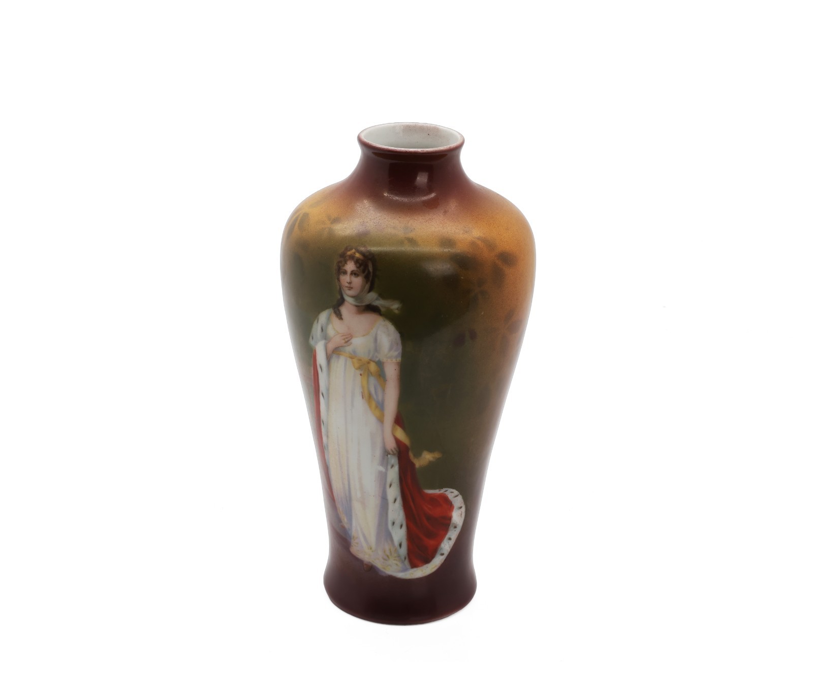 Antique Continental Porcelain Portrait Vase of Queen Louise of Prussia