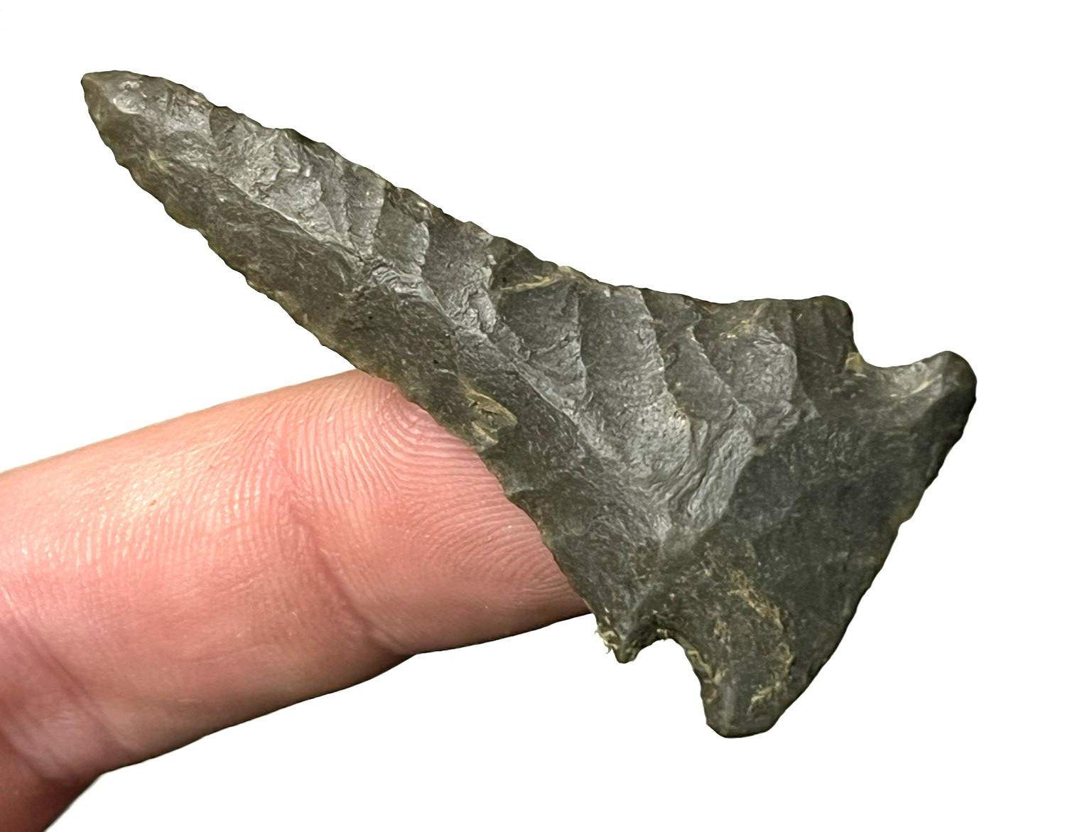 EXCEPTIONAL OHIO ARCHAIC DRILL POINT ARROWHEAD AUTHENTIC INDIAN ARTIFACT BG