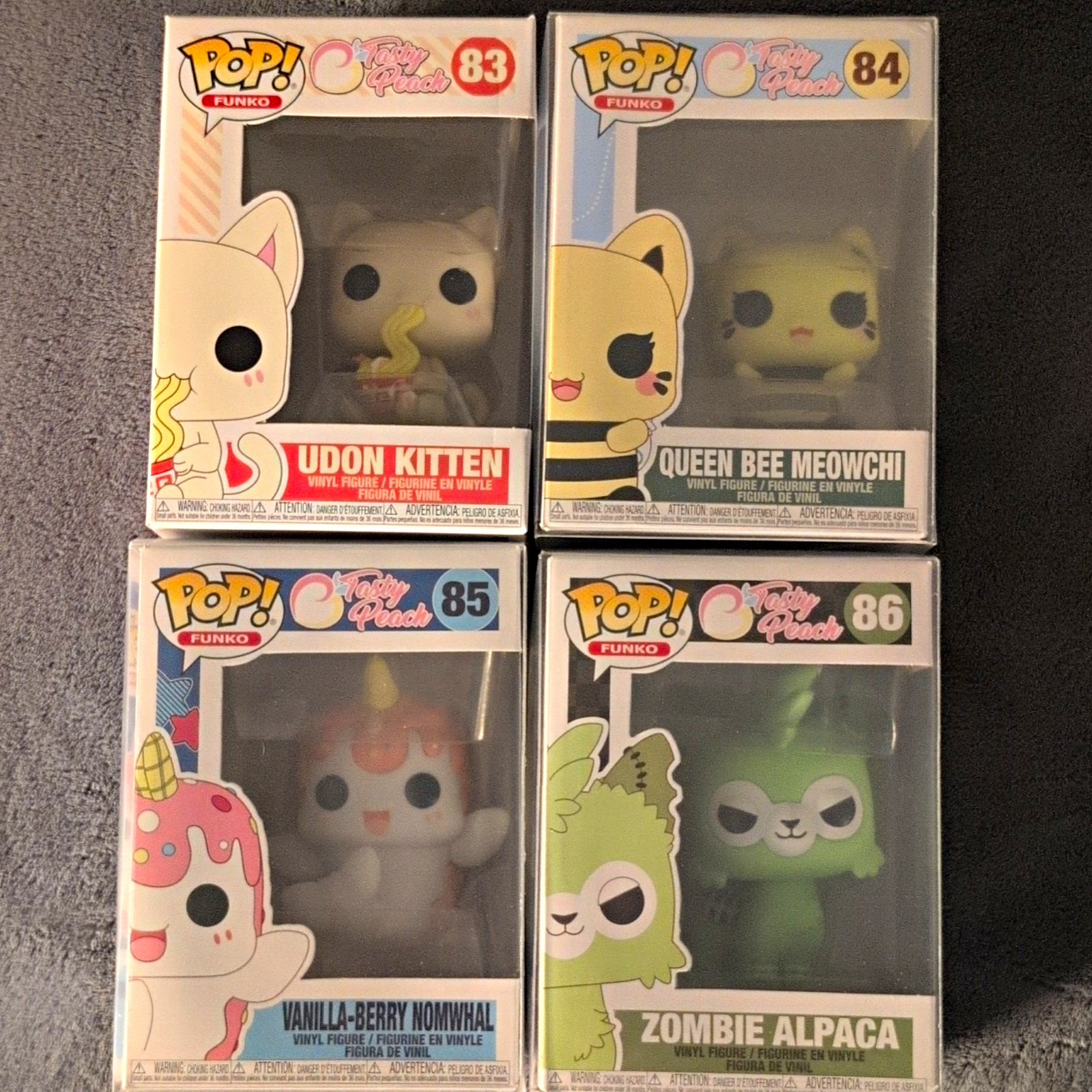 Funko Pop Tasty Peach 4-Pack Vinyl Figures #83-86 w/ Protector Set