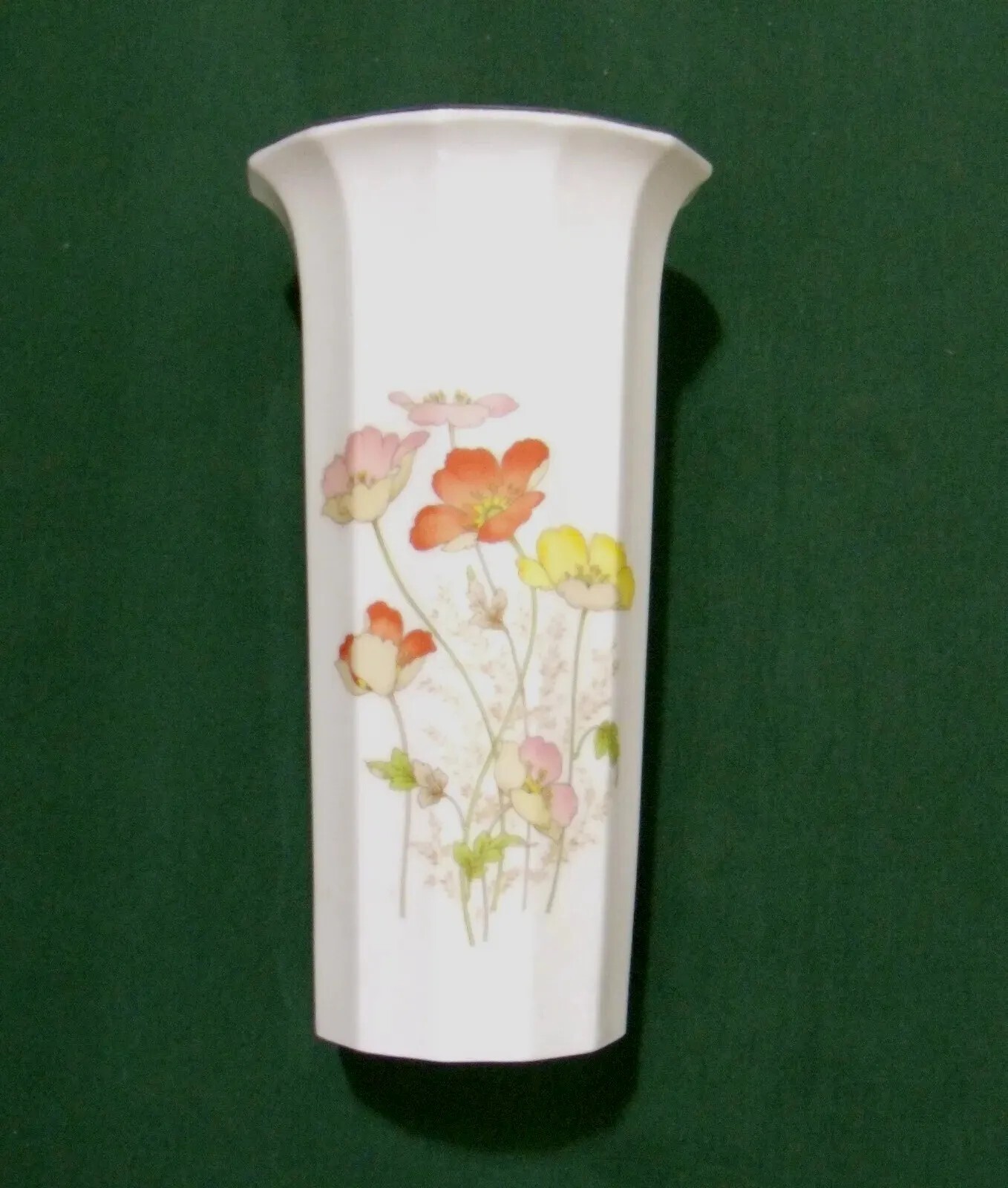 Poppy Flower Porcelain Vase Japan Otagiri 8 Inch