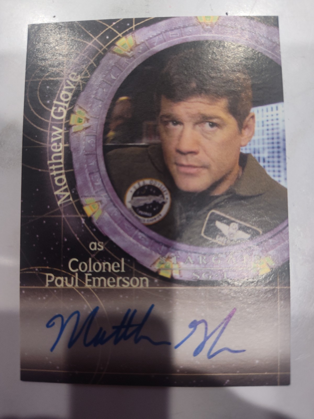 2008 Stargate SG-1 Season 10 Matthew Glave as Colonel Paul Emerson Auto d8k