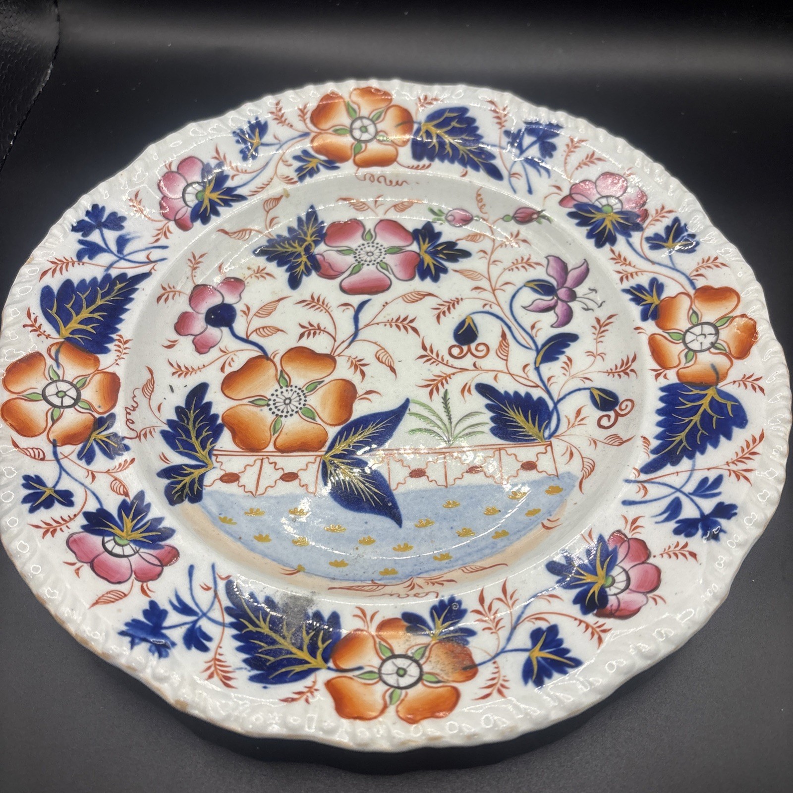 ANTIQUE c.1830 STAFFORDSHIRE IRONSTONE CHINA IMARI CHINOISERIE  8.5