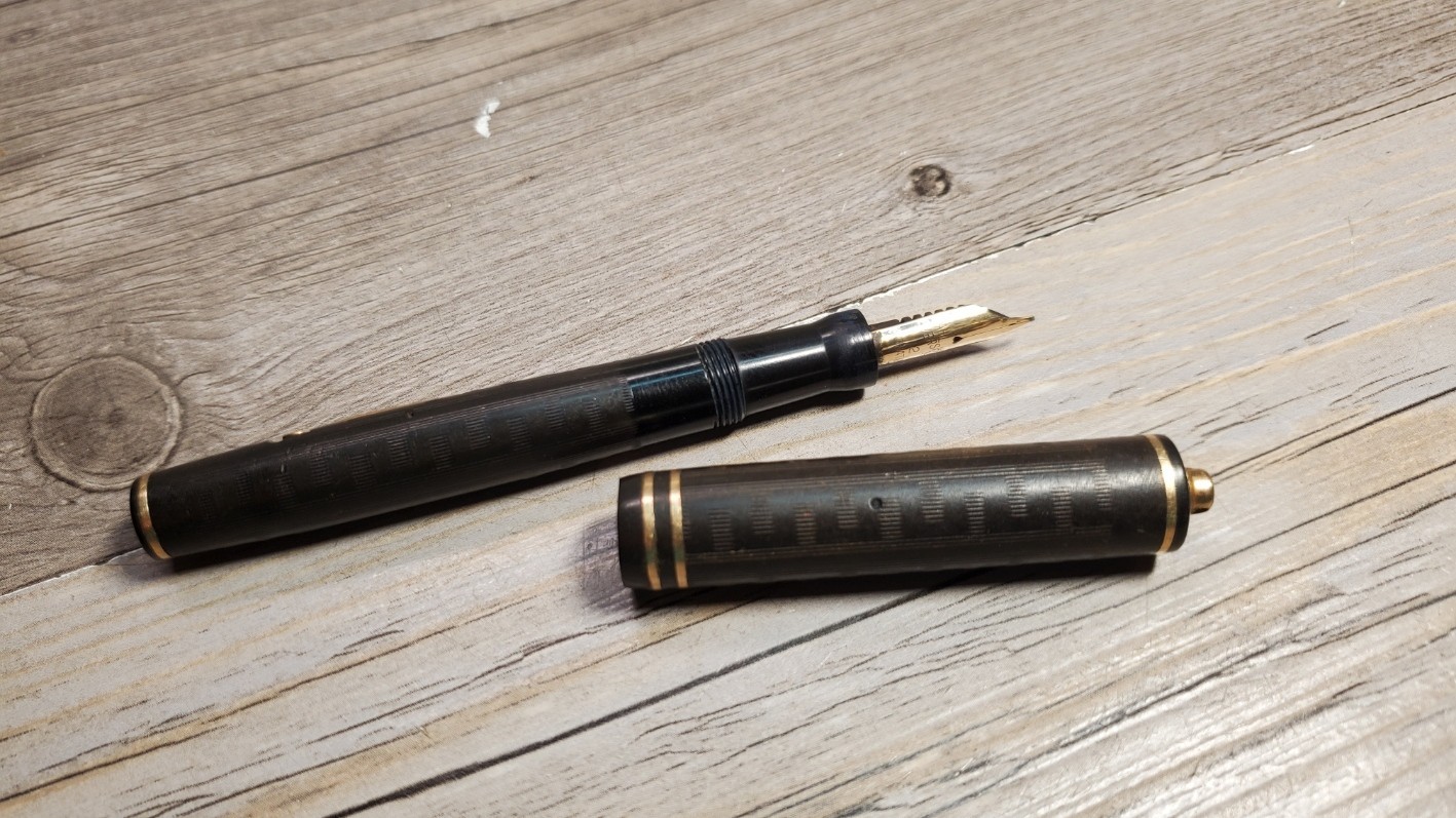1920s Wahl Eversharp BCHR Lever Fill Fountain Pen 14K Gold #2 Flex Nib Antique