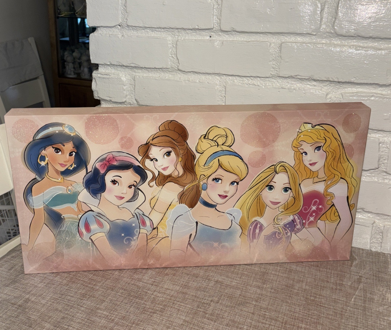 NEW HTF Disney Princesses Large Art Framed Canvas Picture 12 H x 24L x 1 1/2 D NEW HTF Disney Princesses Large Art Framed Canvas Picture 12 H x 24L x 1 1/2 D