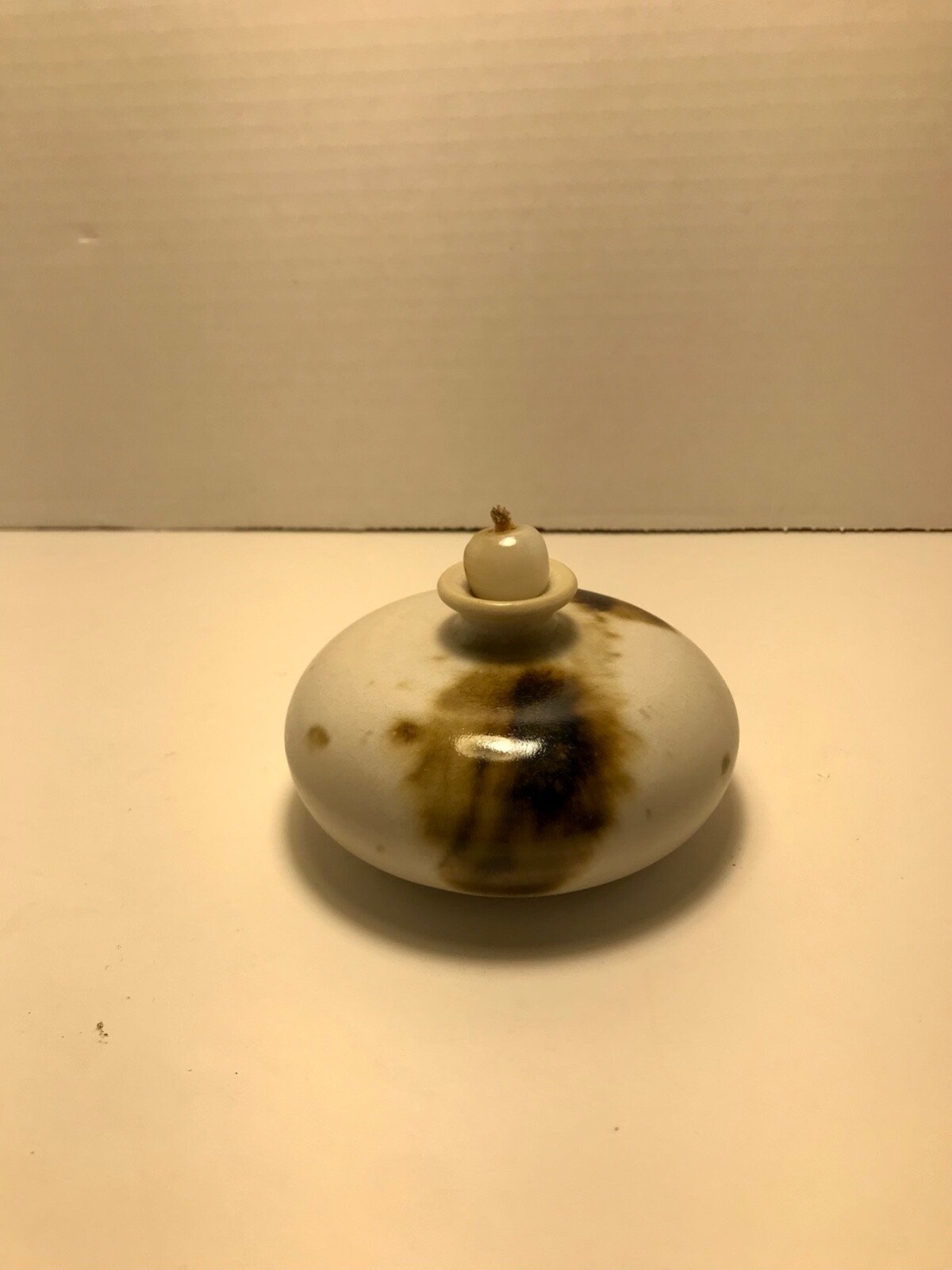 Vintage Ceramic Studio Pottery Small Oil Lamp Signed by the Artist 4