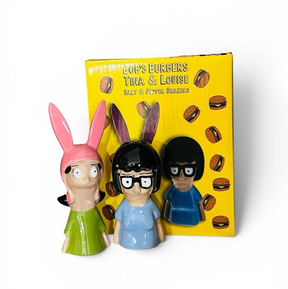 New Bob’s Burgers Tina & Louise Salt And Pepper Shakers In Box 