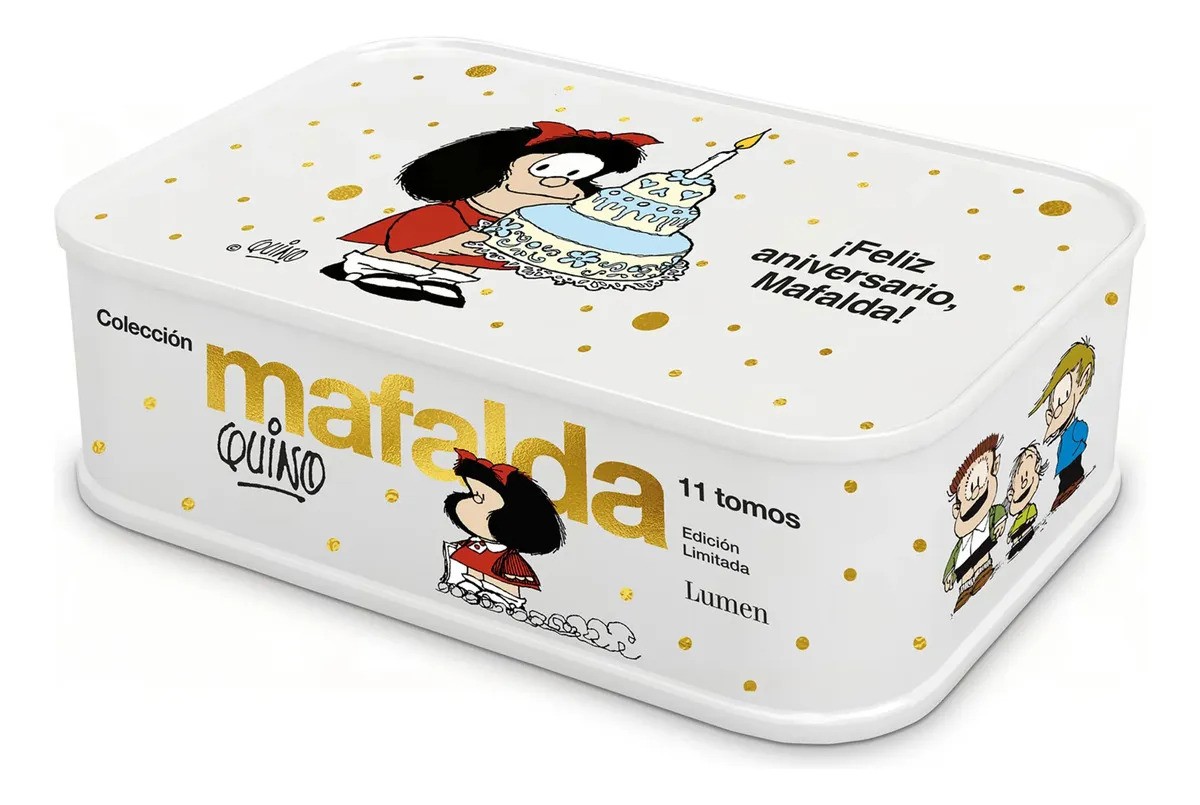 Mafalda Collection 11 Volumes Tin Box Spanish Quino 60th Anniversary Comics