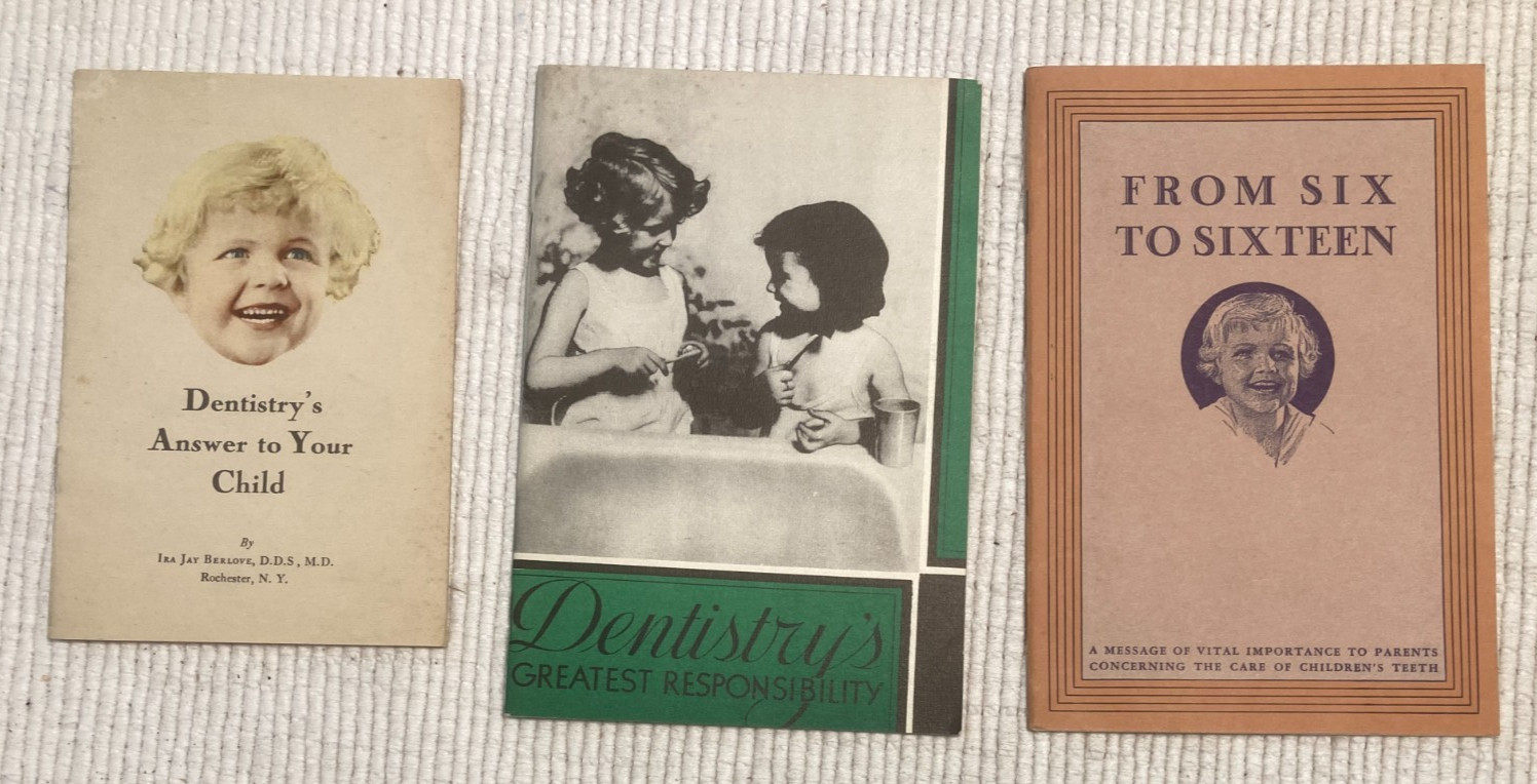 Lot 3 vintage 1930s dental booklets on children\'s teeth by dentists, dentistry