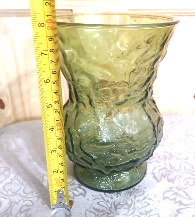 VTG EO Brody Green Crinkle Rock 60\'s-70\'s Glass MCM 8\