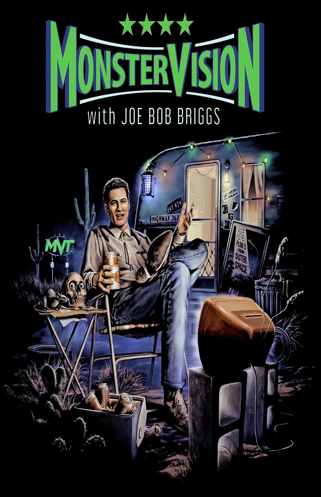 MonsterVision with Joe Bob Briggs Poster Print Wall Art Horror TV Show Decor