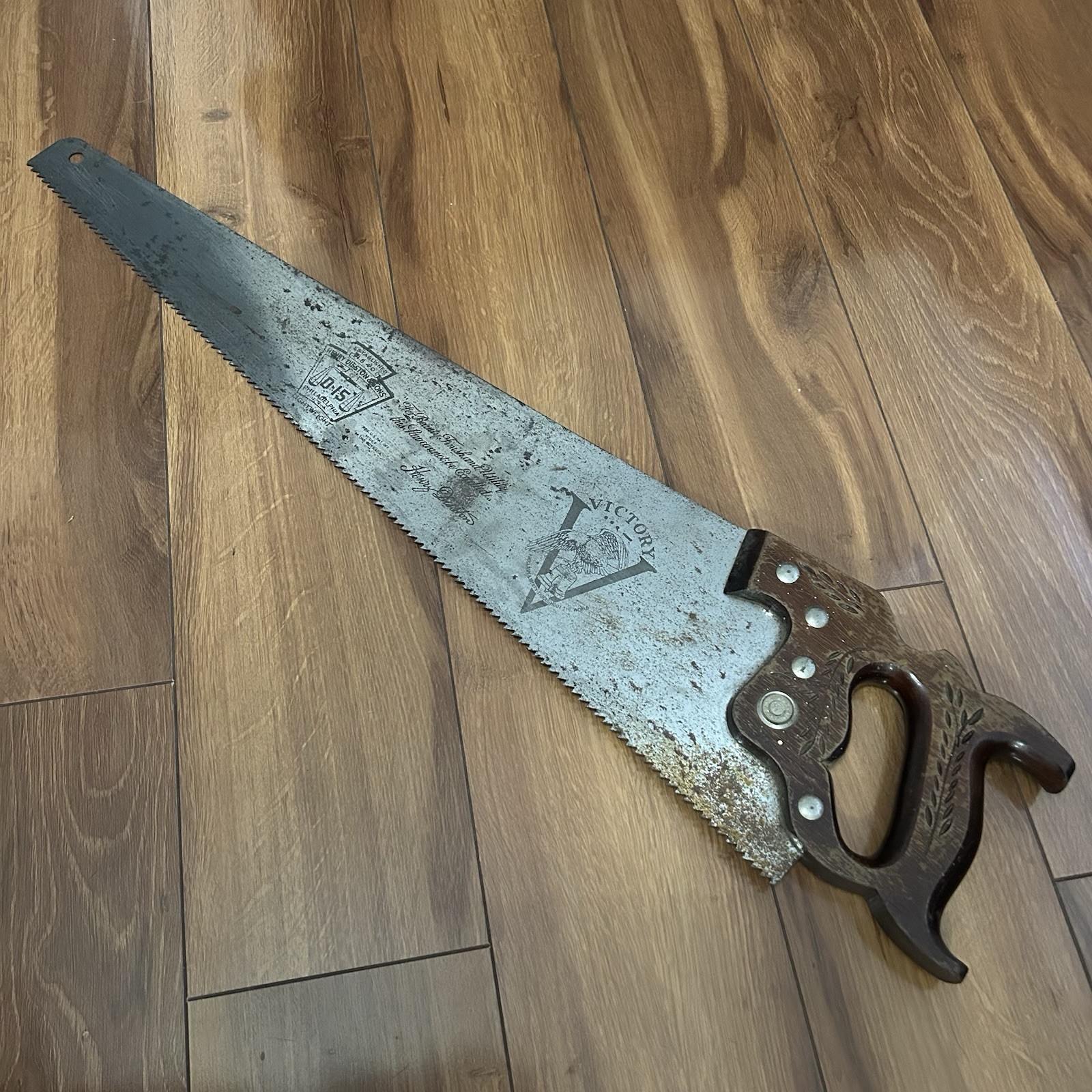 Vtg Disston & Sons 1940 D-15 Victory Crosscut Saw 5 PPI, 25in