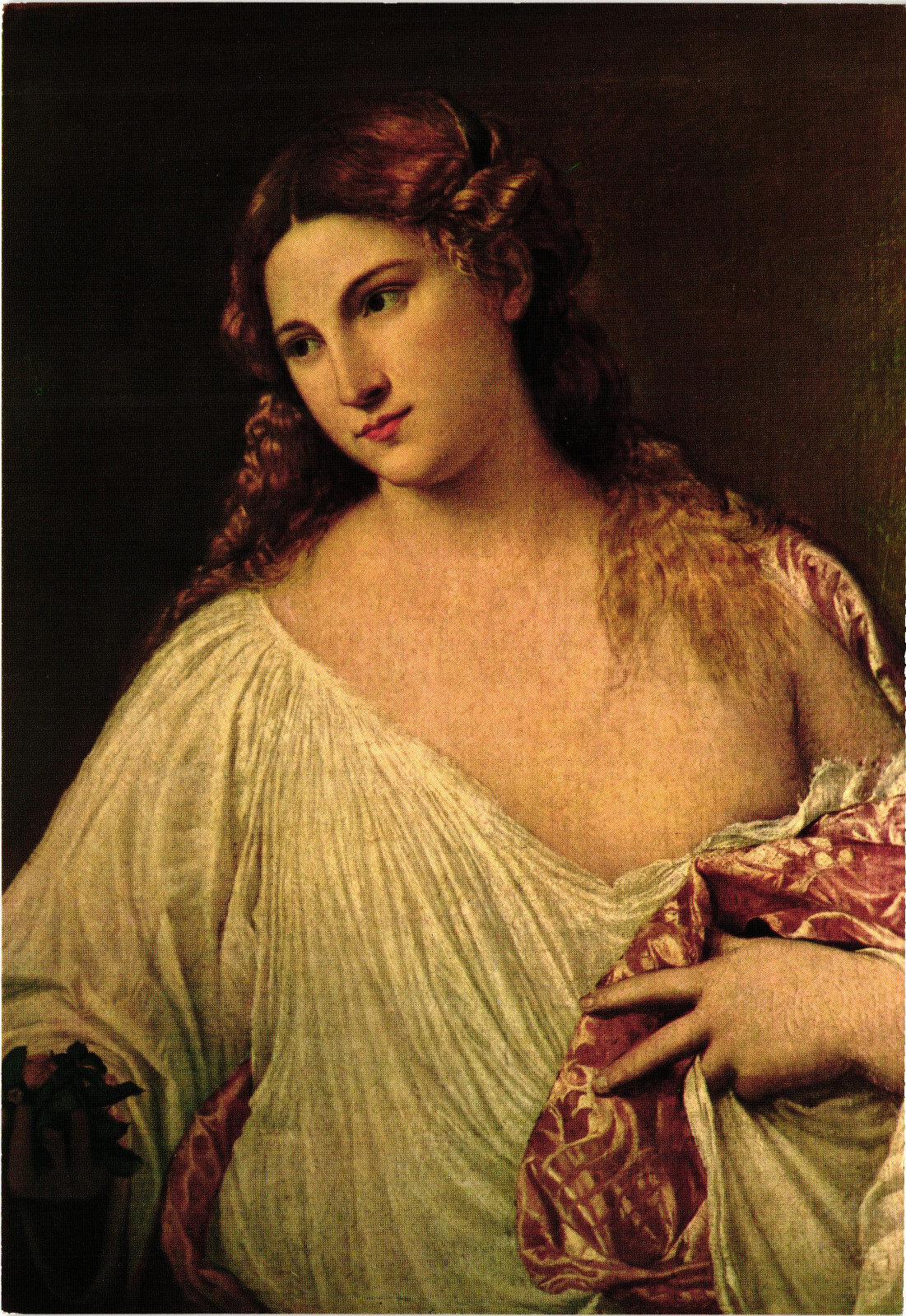 Uffizi Gallery Tiziano Flora Postcard Unposted