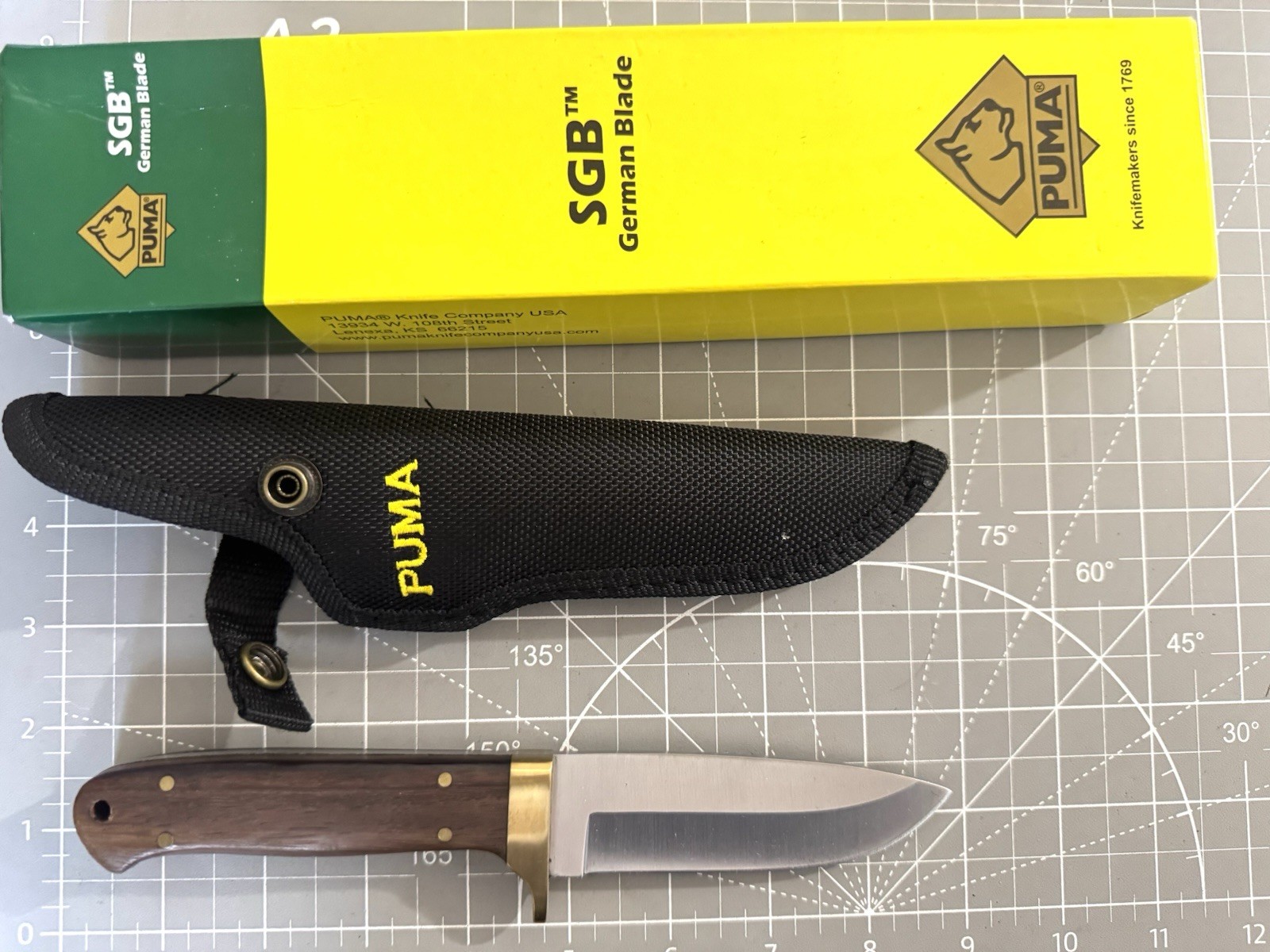 PUMA SGB 6816050W Jacaranda Wood Handle Elk Hunter Knife 8.5
