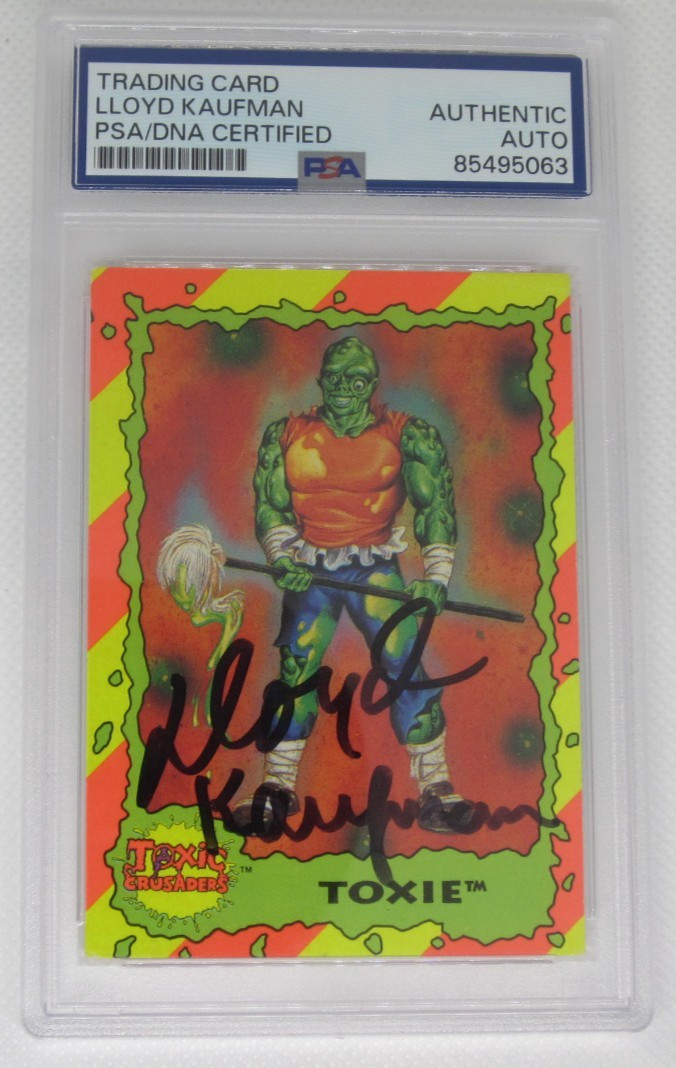 Lloyd Kaufman Toxic Avenger card signed autographed Troma films owner PSA