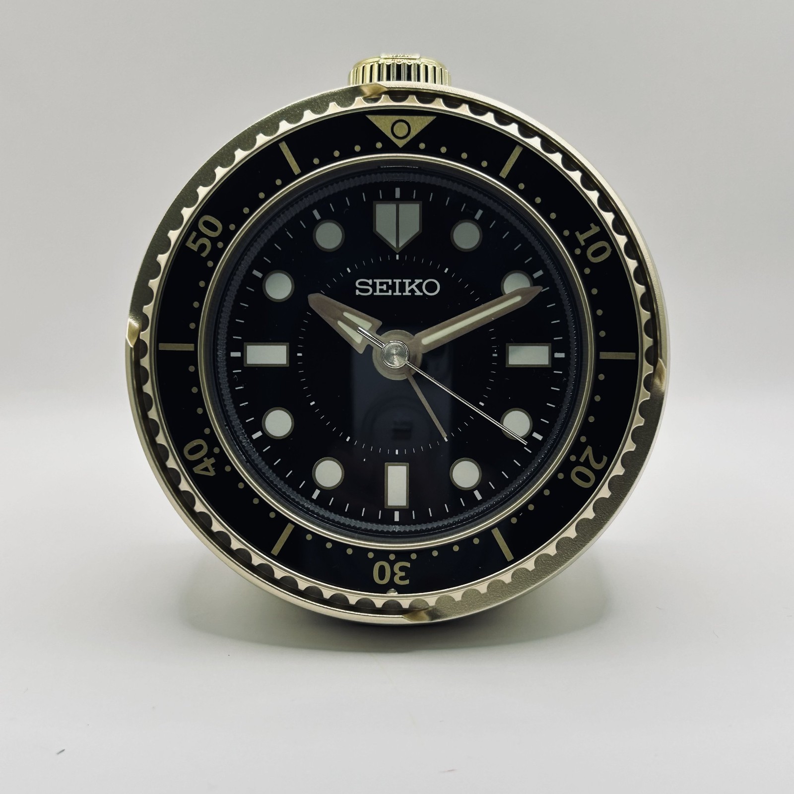 Seiko Diver Style Desk Clock Alarm Gold Rare Table Clock New Box Not for sale