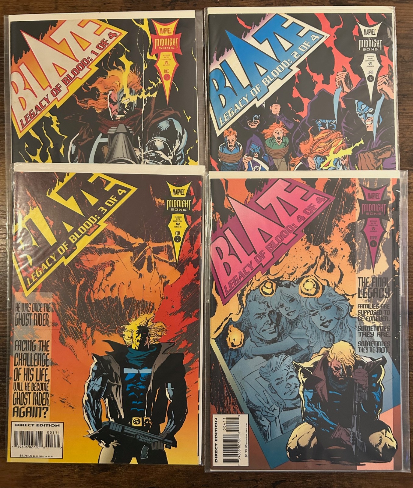 Full Set Blaze: Legacy Of Blood #1 2 3 4 Marvel Comics (1993-1994) 1-4