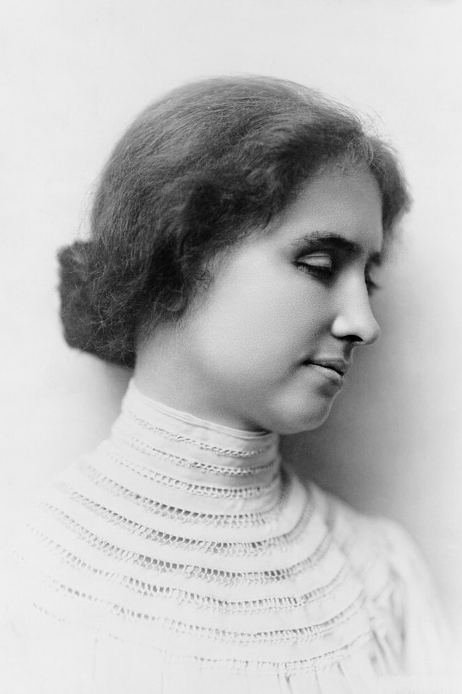Helen Keller in Profile with White Lace Dress - 4 x 6 Photo Print
