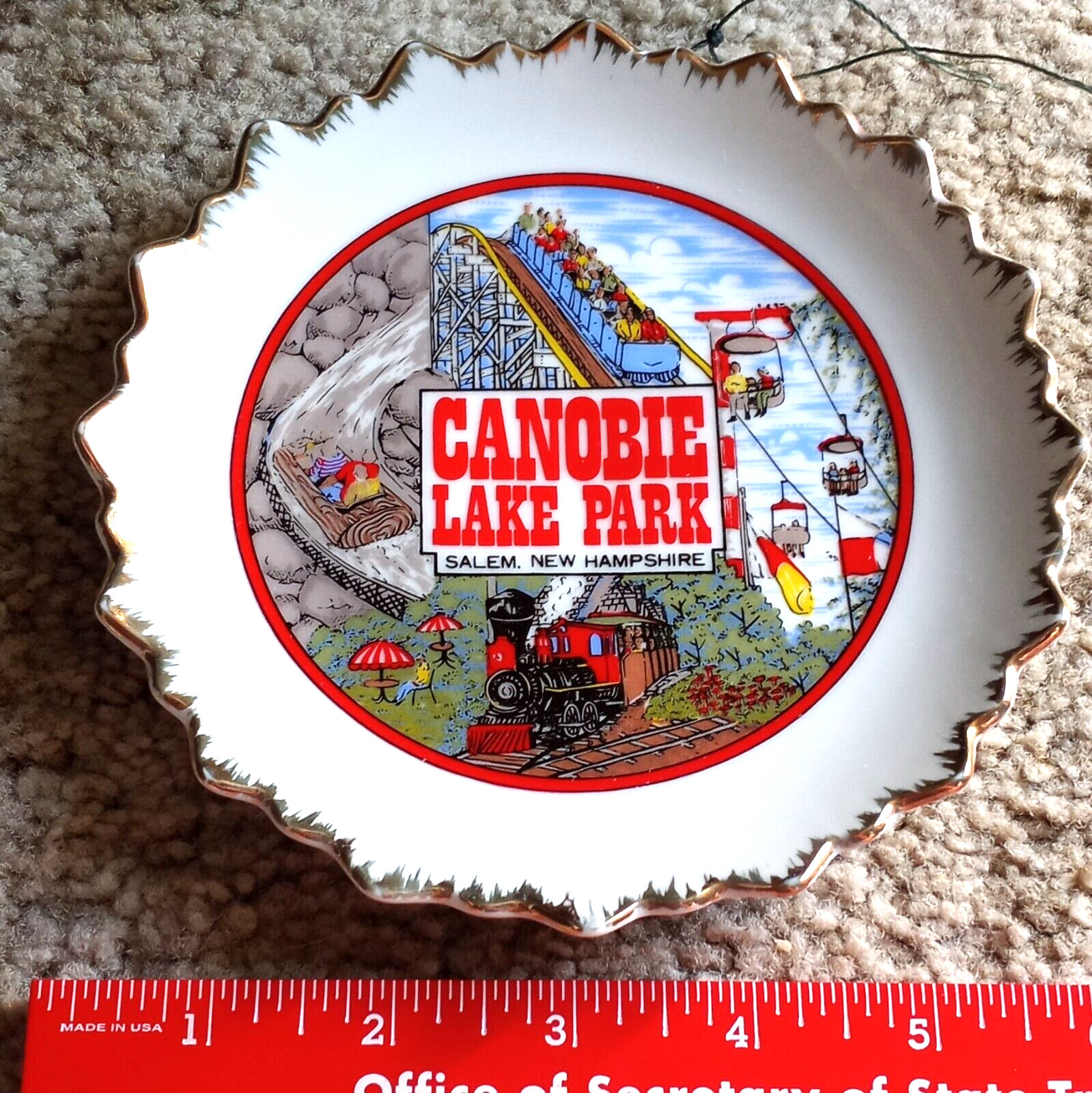 Vintage Canobie Lake Park Salem New Hampshire Small Collector Plate NH