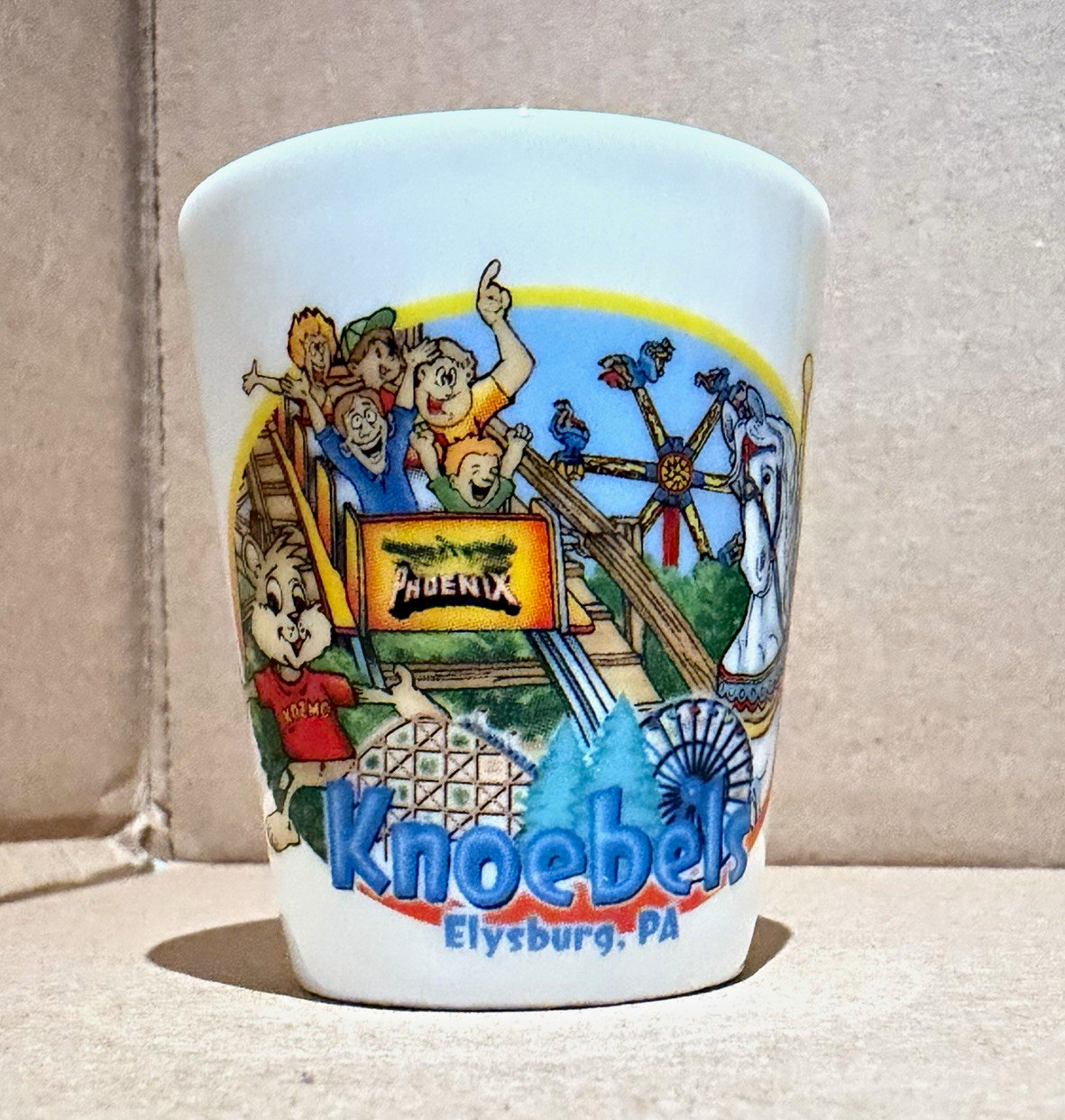 Knoebels Elysburg PA Phoenix Roller Coaster Graphic Souvenir Cup Amusement Parks