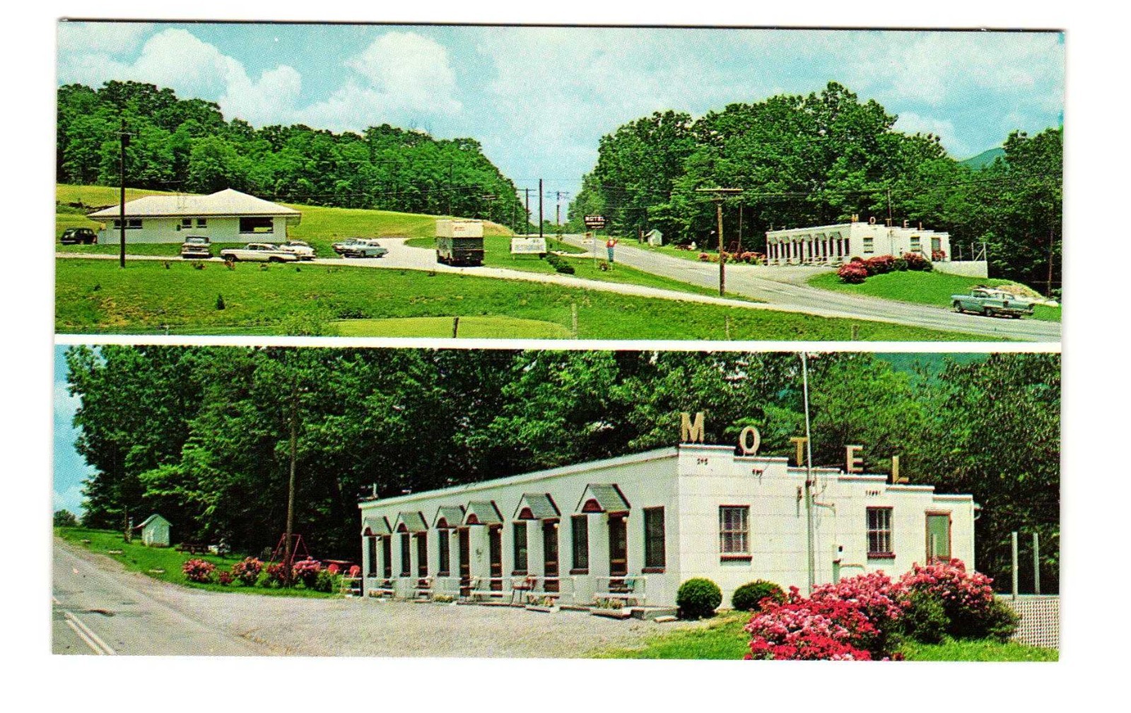 Hedrick's 4-U Restaurant and Motel Mouth of Seneca WV VTG postcard UNP
