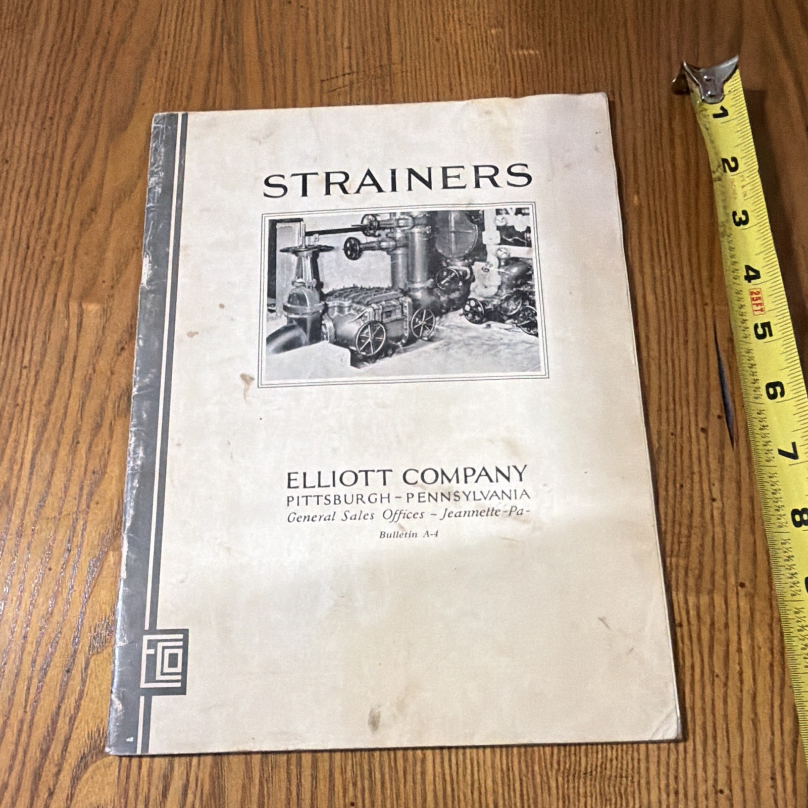 Vintage 1930s-1940s Elliott Company Strainers Bulletin A-4 Industrial Catalog Vintage 1930s-1940s Elliott Company Strainers Bulletin A-4 Industrial Catalog