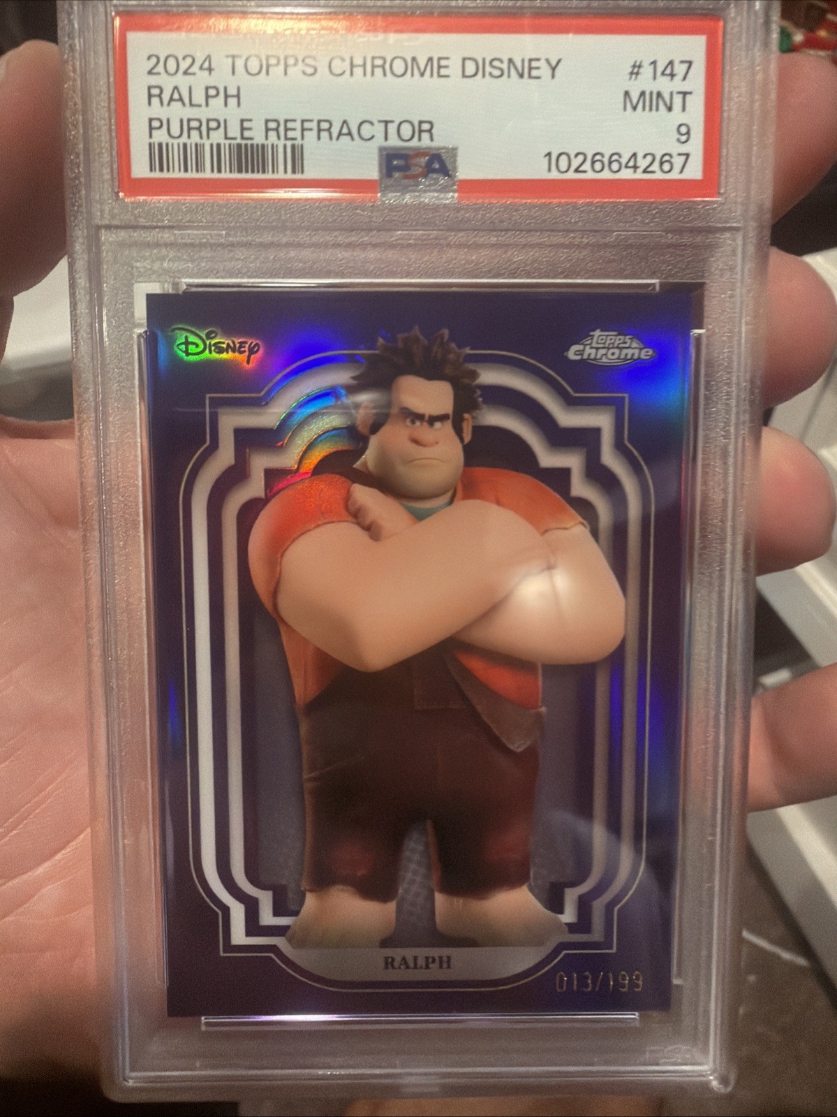 2024 Topps Chrome Disney Ralph Purple Refractor #/199 PSA 9