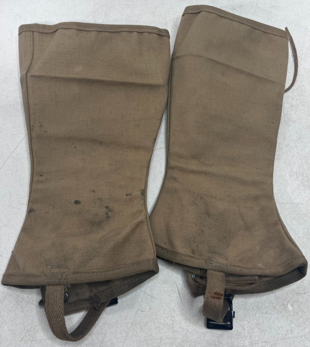 WWII US Army Canvas Leggings Gaiters 1943 WW2 Military Spats Pair