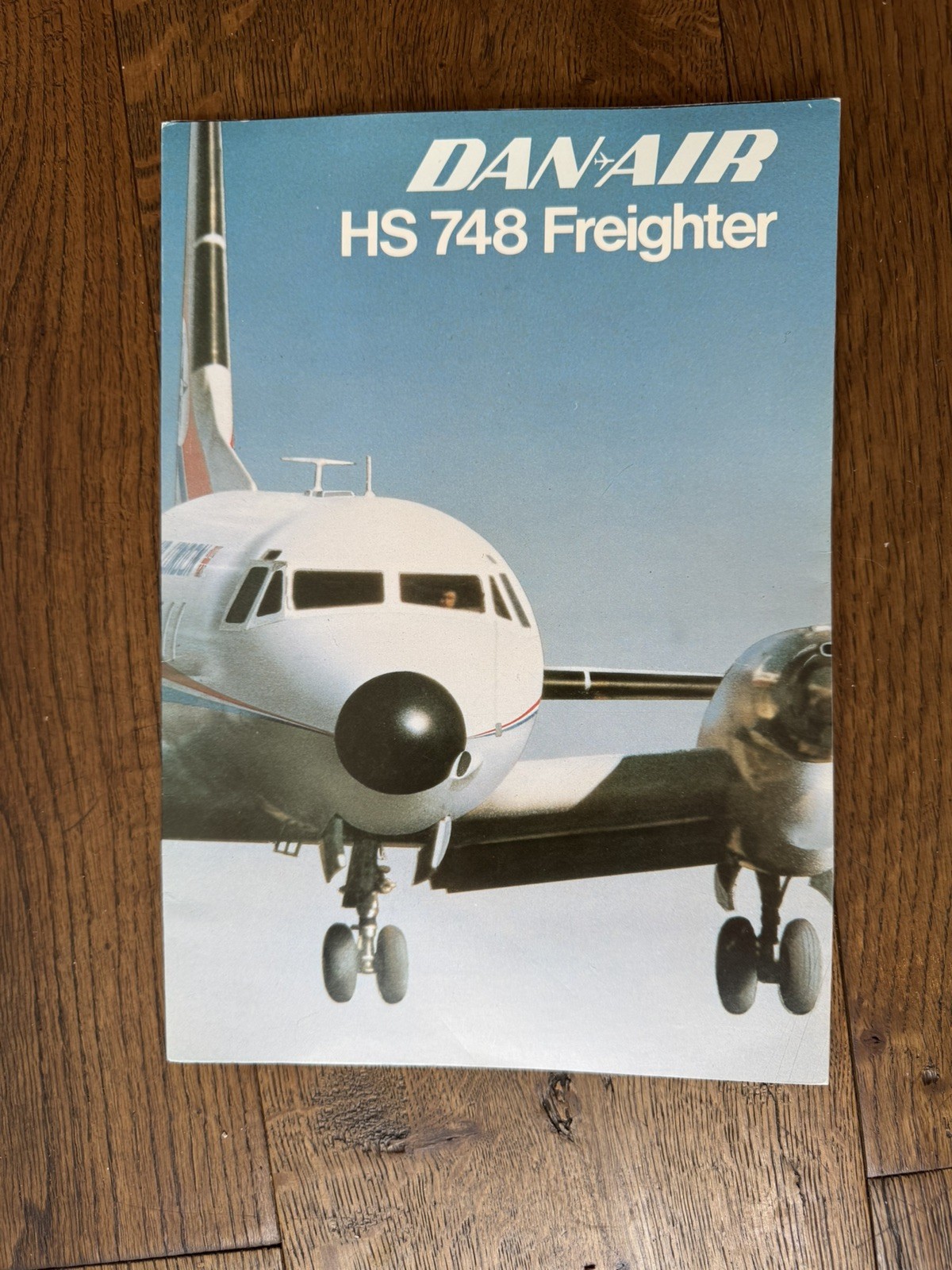 Vintage Original Dan-Air HS 748 Freighter Aircraft Brochure Foldout Aviation