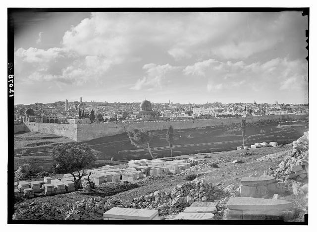 Photo:Jerusalem Israel 1941 Panorama from Mt of Olives Dome of the Rock