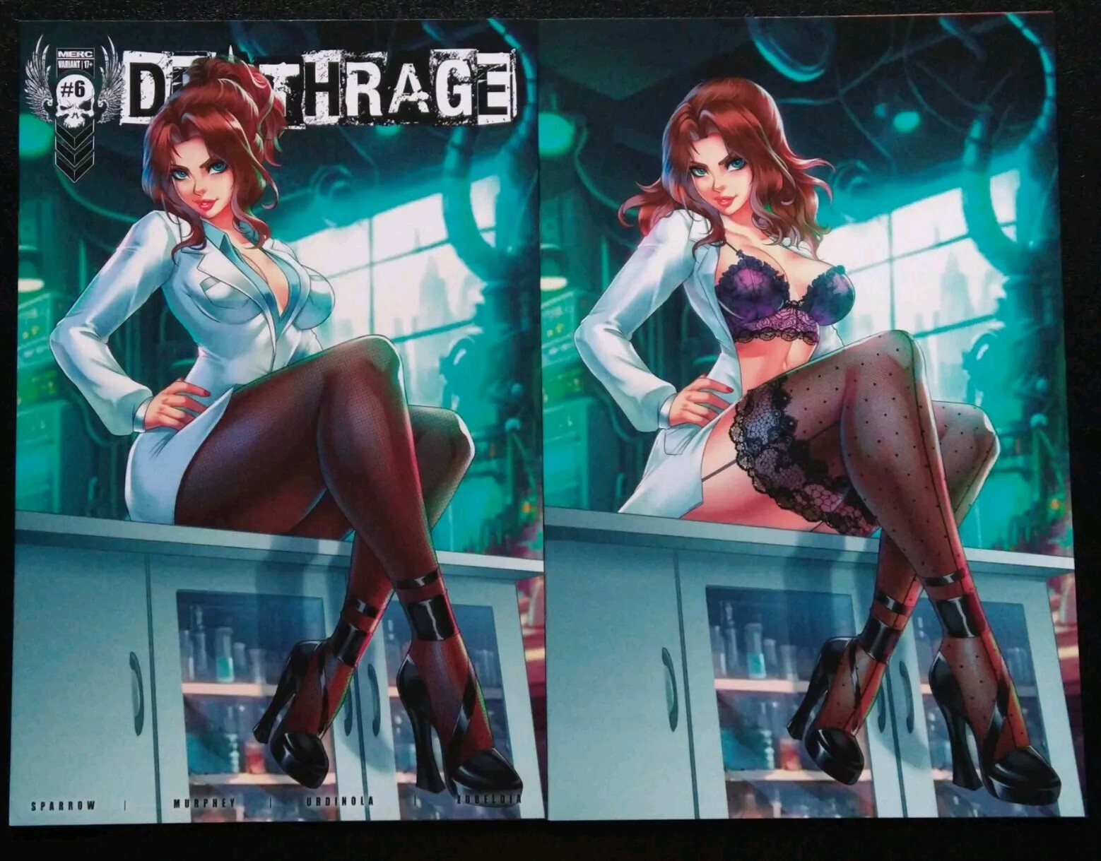 Deathrage #6 Lena Dai Trade & Virgin Sexy Lab Tech Variant Kickstarter Set  