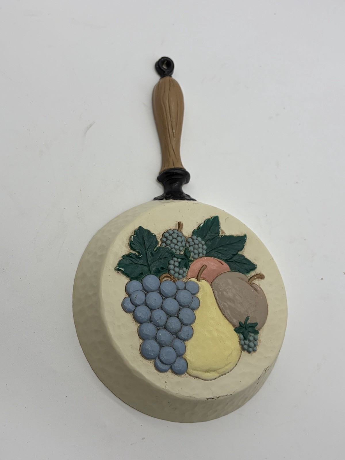 1990s Homco Home Interiors Fruit Frying Pan Wall Hanging  12.5\