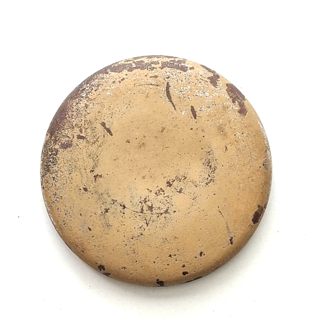Antique Fuel Cap Oil Cap Steel Khaki Military Vehicle Unrestored Original