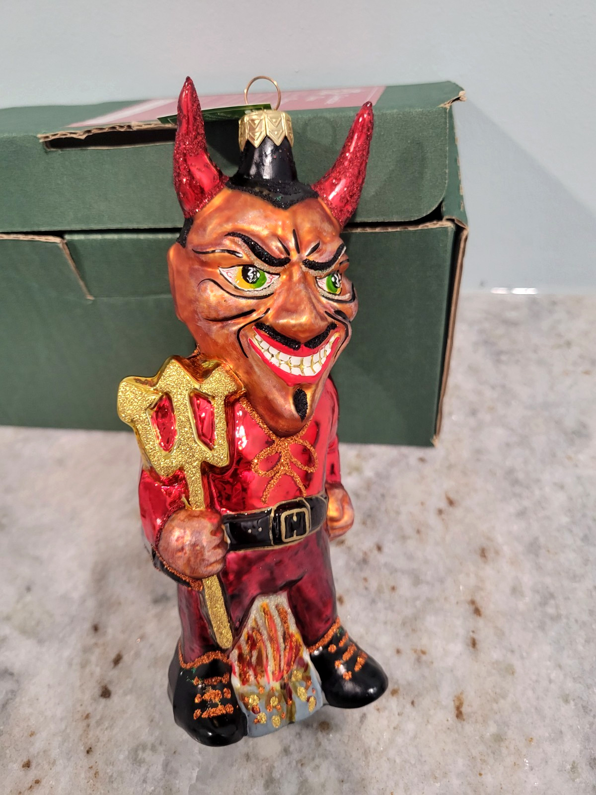 SLAVIC TREASURES Red Devil Debut 1998-2002 Halloween Ornament blown glown MIB