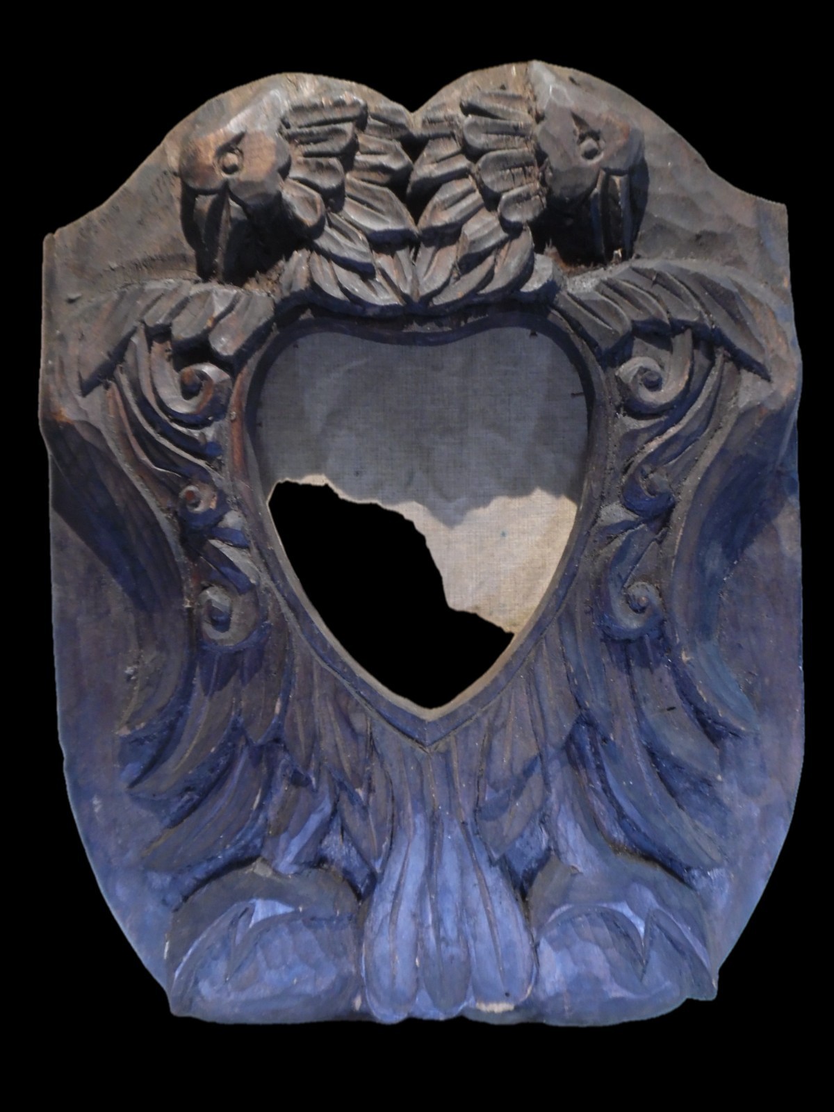 Antique Hand-Carved Wood Heraldic Wall Plaque — Blank Shield/Crest Configuration Antique Hand-Carved Wood Heraldic Wall Plaque — Blank Shield/Crest Configuration