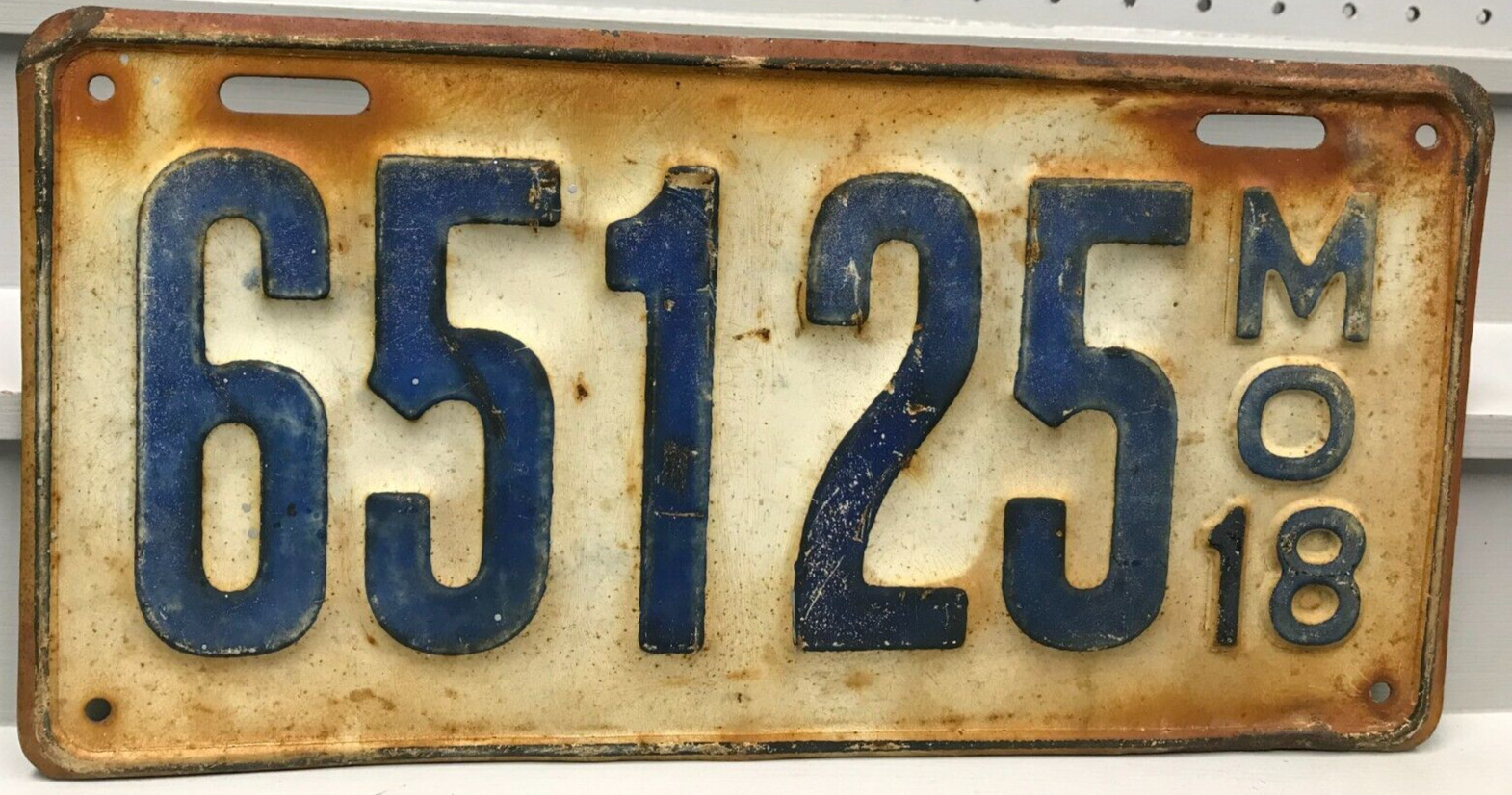1918 Missouri License Plate 65125
