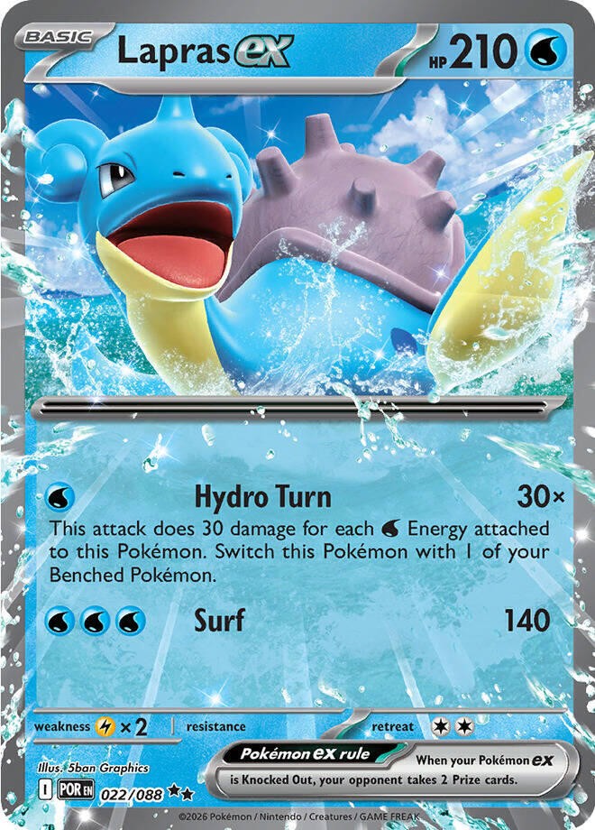 Lapras ex Double Rare Holo POR 022/088 NM