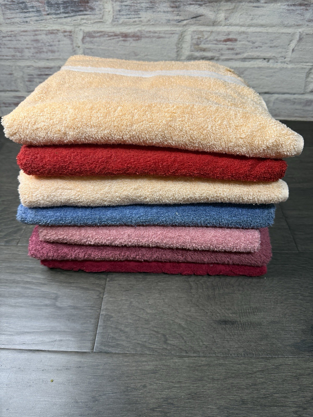 Vintage Bath Towel Lot Of 7 Cannon Martex JcPenny Multicolor Cotton NOS NWT