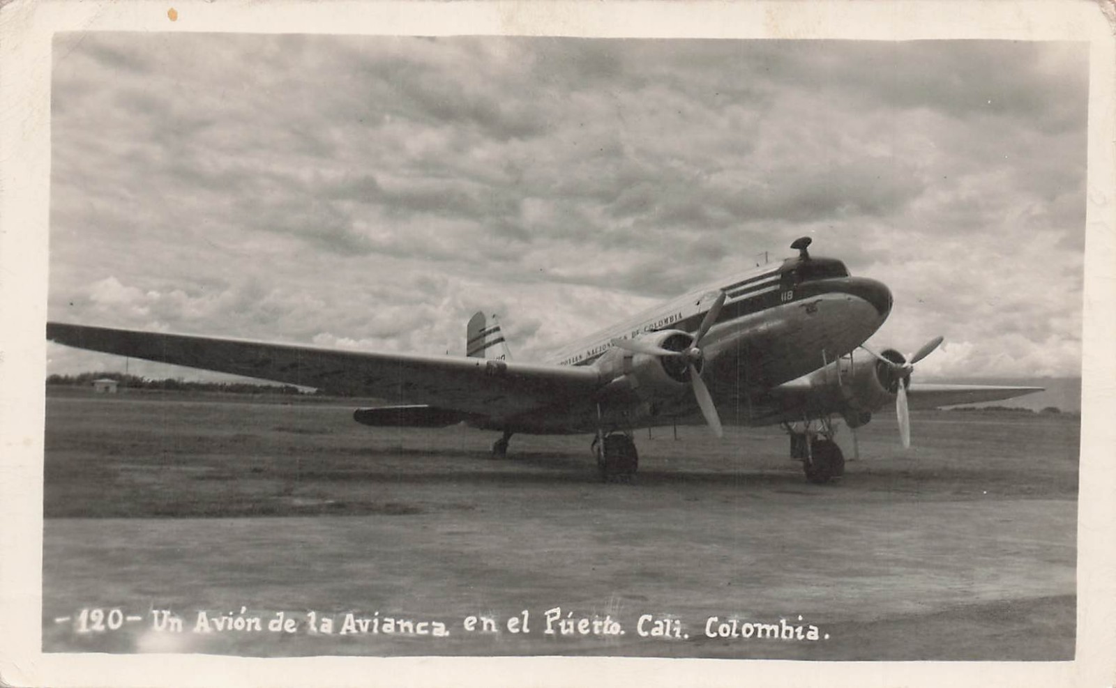 RPPC Avianca Airline Cali Colombia Airport Douglas DC-3 Plane Photo Postcard J57