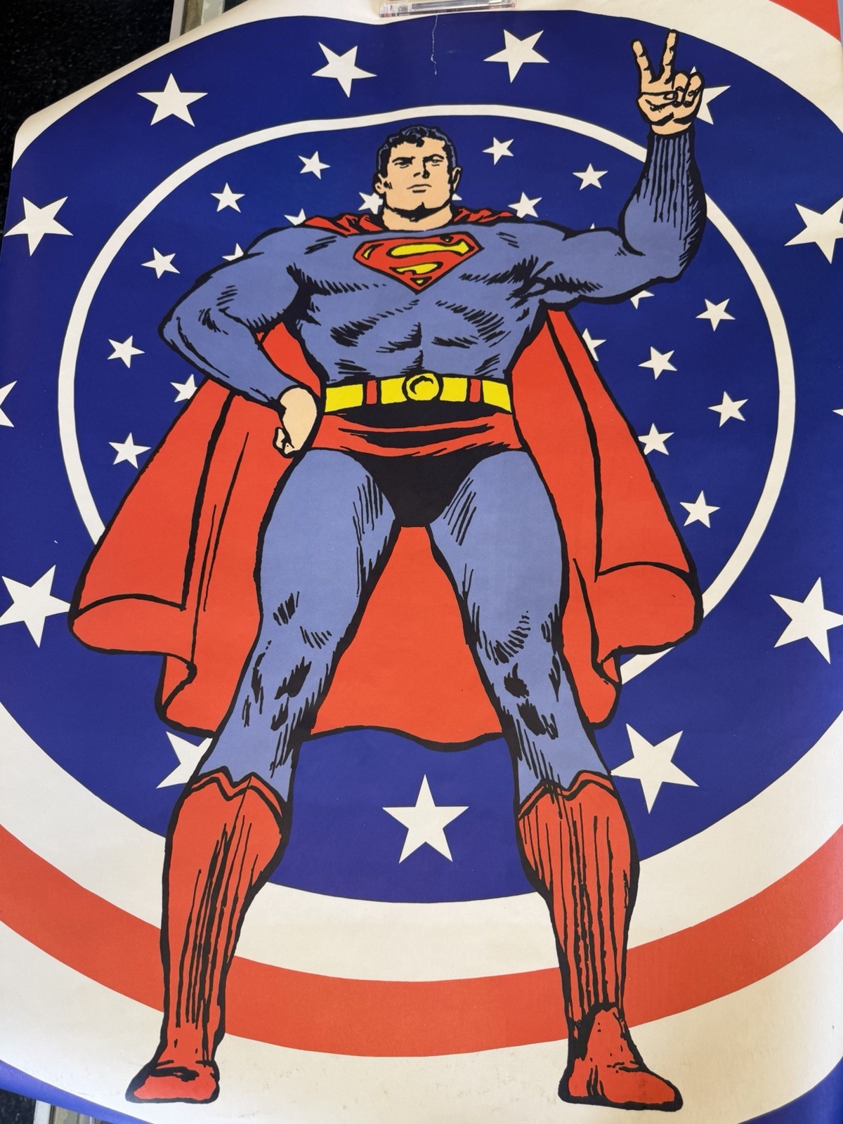 Original Superman 1971 Vtg  Bullseye Peace Panel Poster Poster Prints 