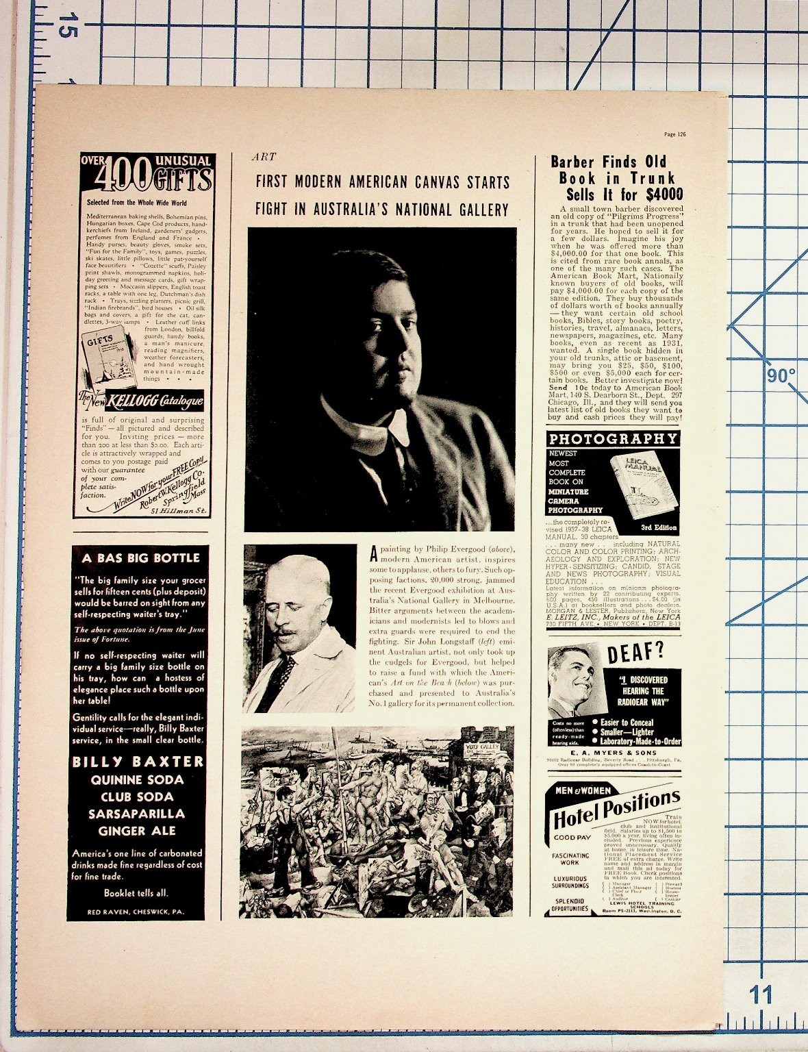 1940s Magazine Page Philip Evergood Art Australia National Gallery Ephemera