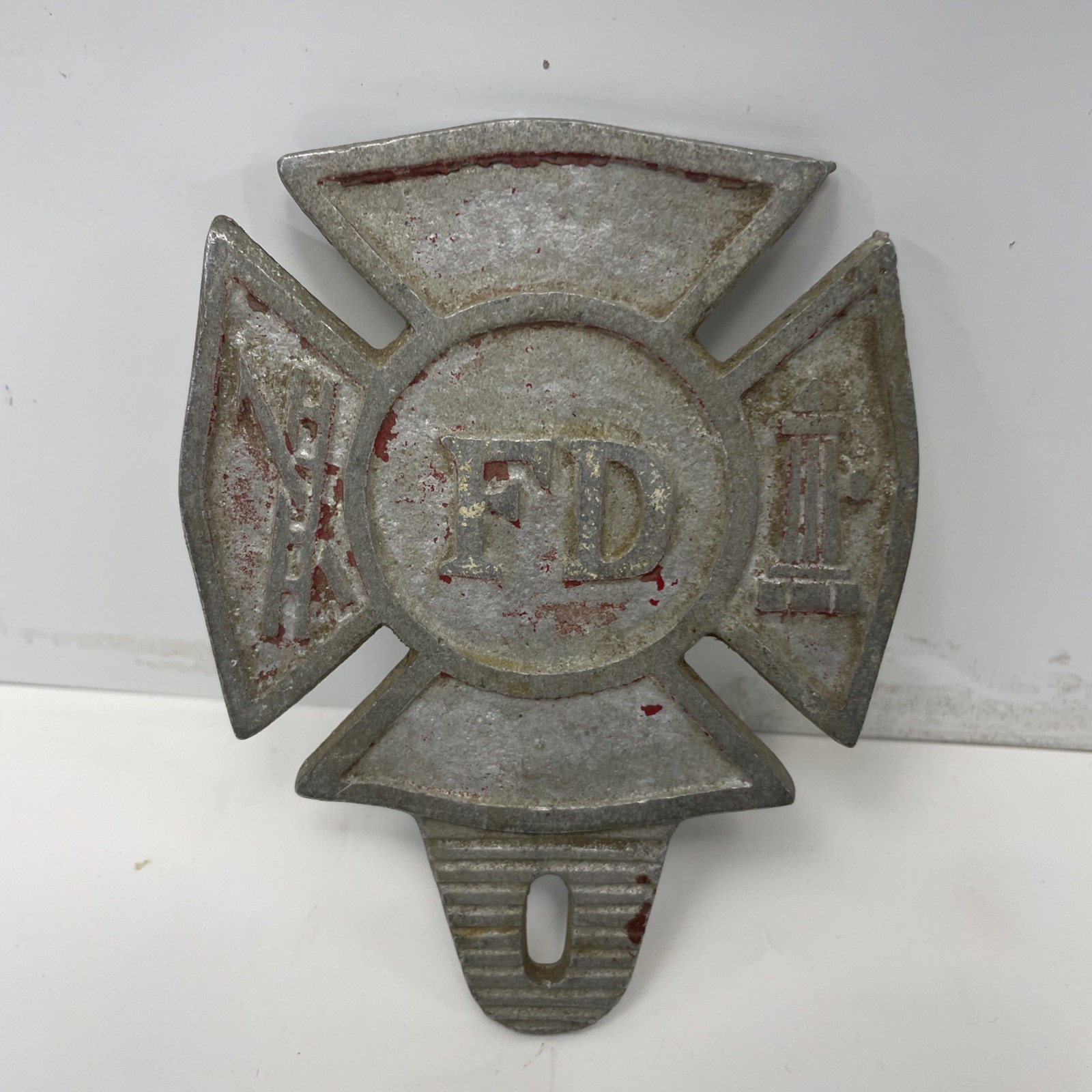 FIRE DEPT. License Plate TOPPER PLAQUE  3 1/2