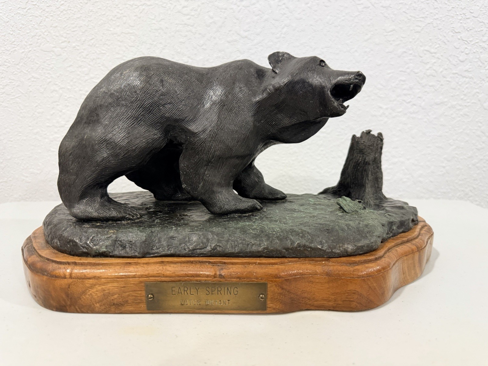 Early Spring by Dutch Bryant. Signed Bronze Bear Sculpture Wildlife Art Piece 5